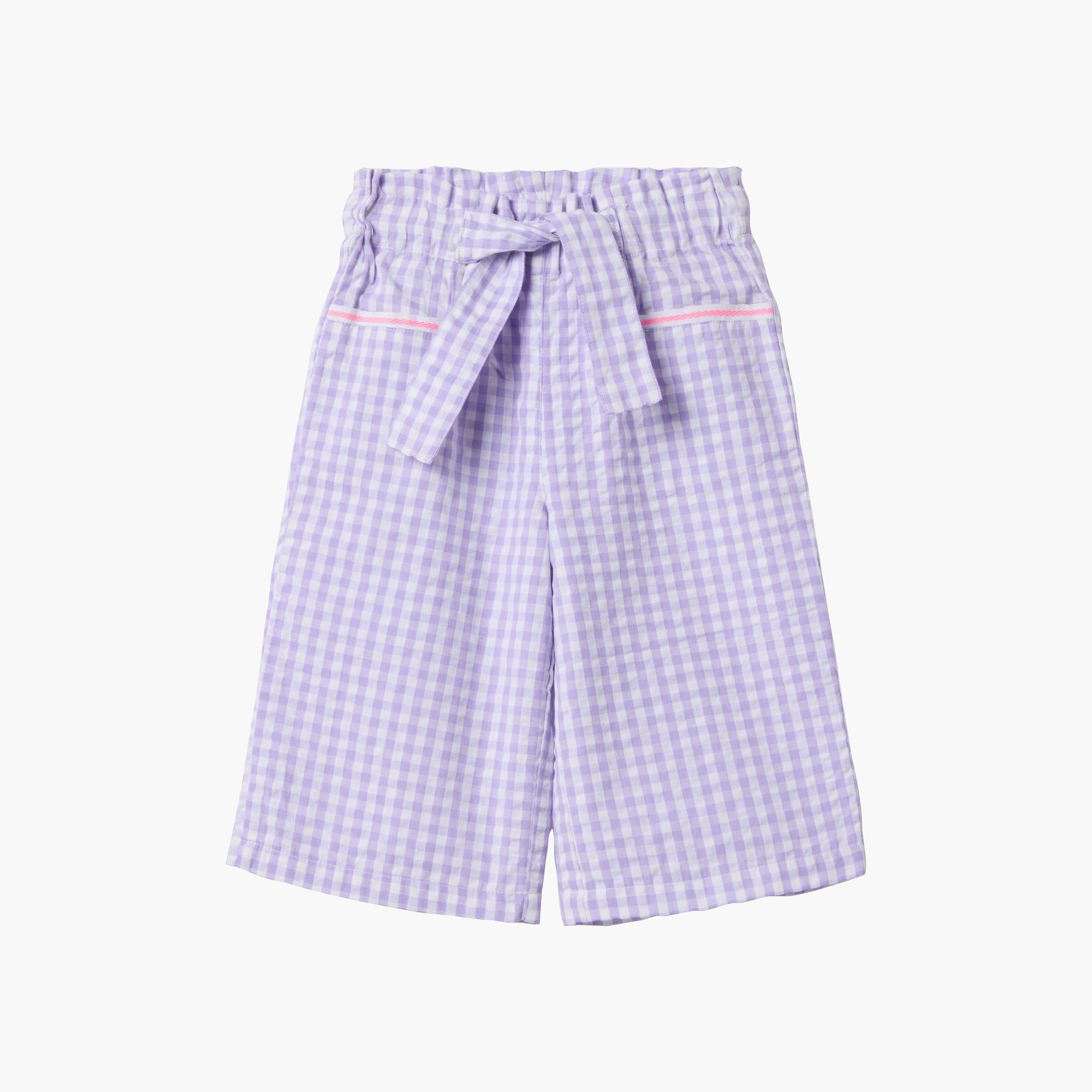 OVS Wide Leg Checked Pants with Adjustable Waistband-baby-girls-clothing-bottoms-joggersandtrackpants-image-1