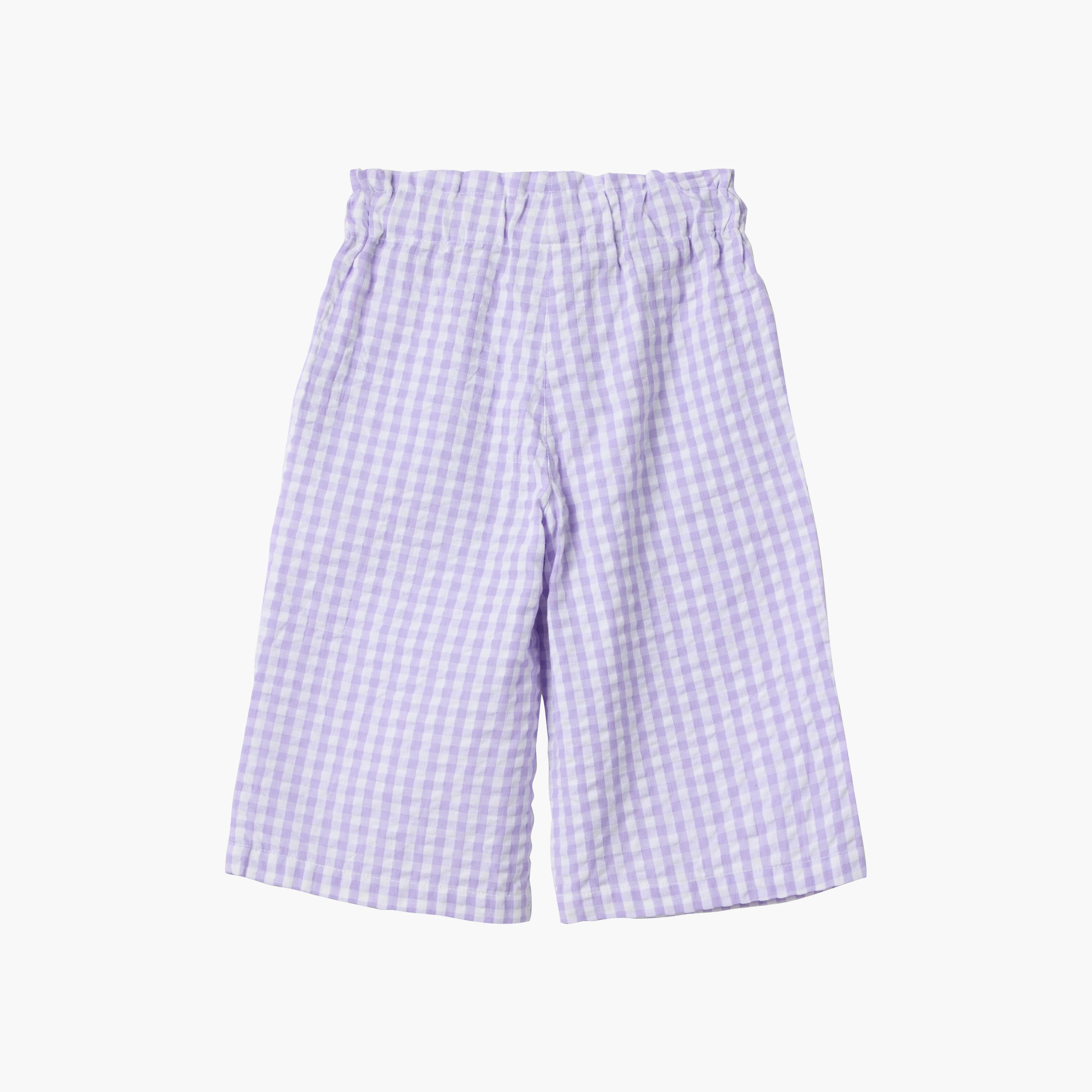 OVS Wide Leg Checked Pants with Adjustable Waistband-baby-girls-clothing-bottoms-joggersandtrackpants-image-2