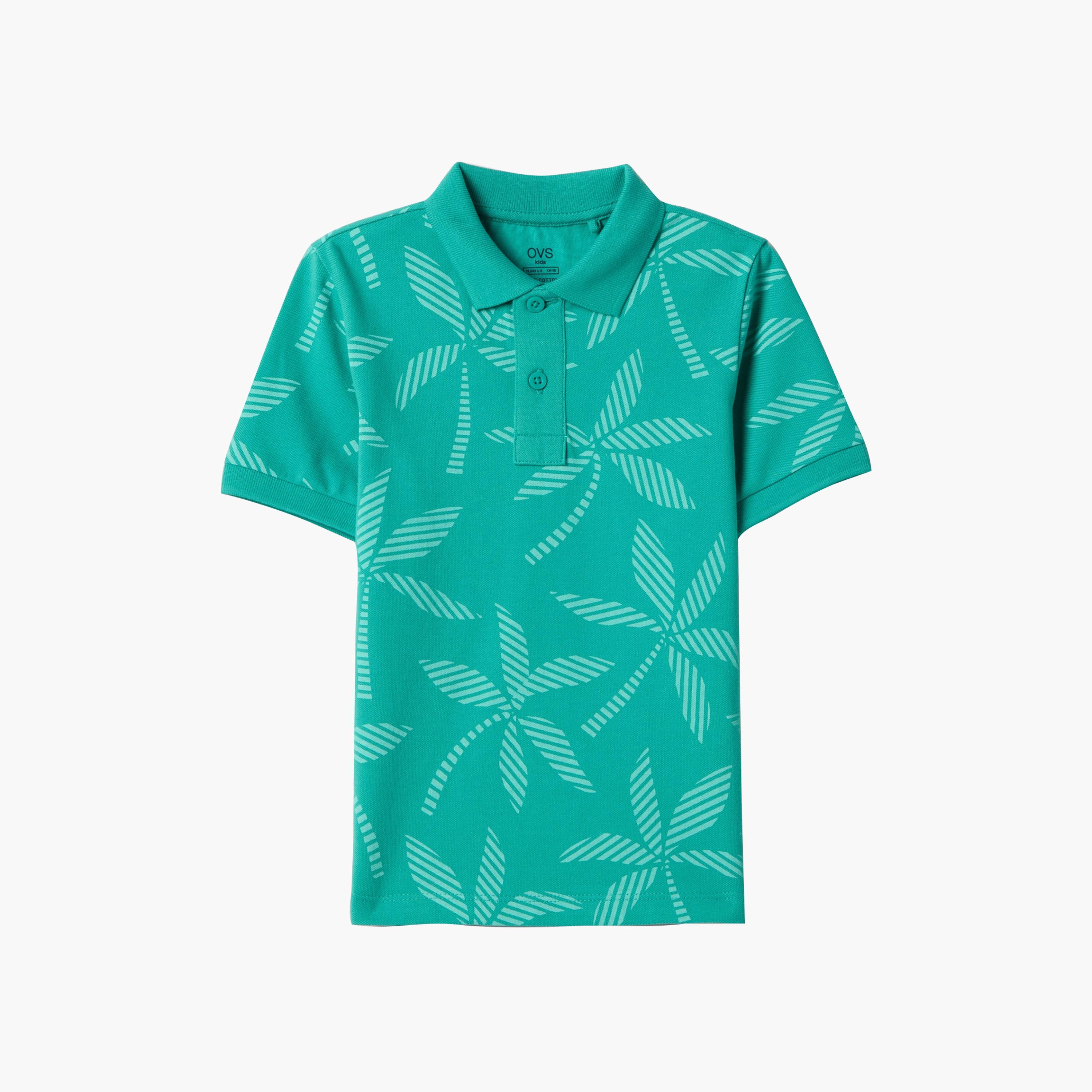 تيشرت بولو بأكمام قصيرة وطبعة زهور من أوه في إس-boys-clothing-tshirtsandpolos-image-1