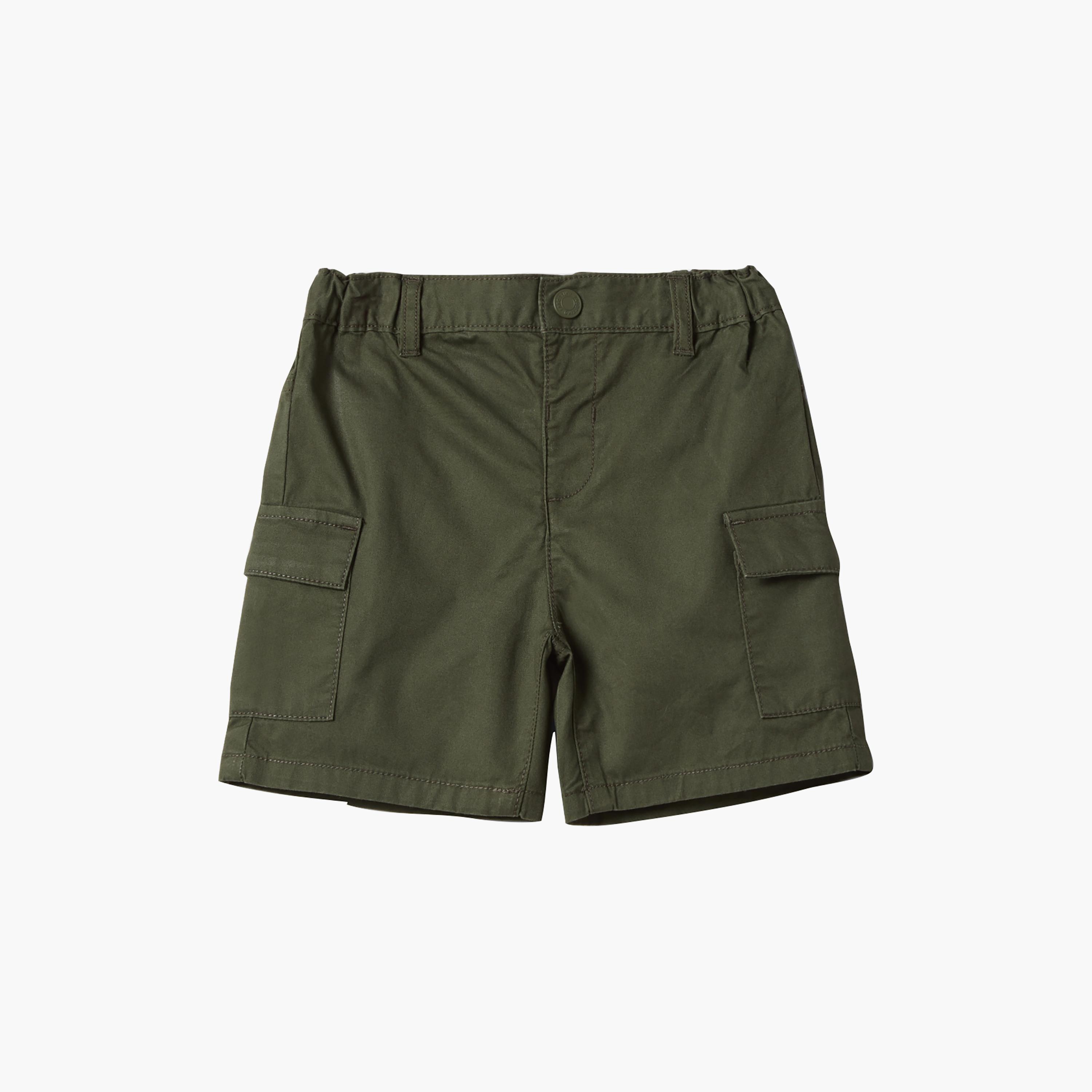 OVS Cotton Buttoned Cargo Shorts-baby-boys-clothing-bottoms-shorts-image-1