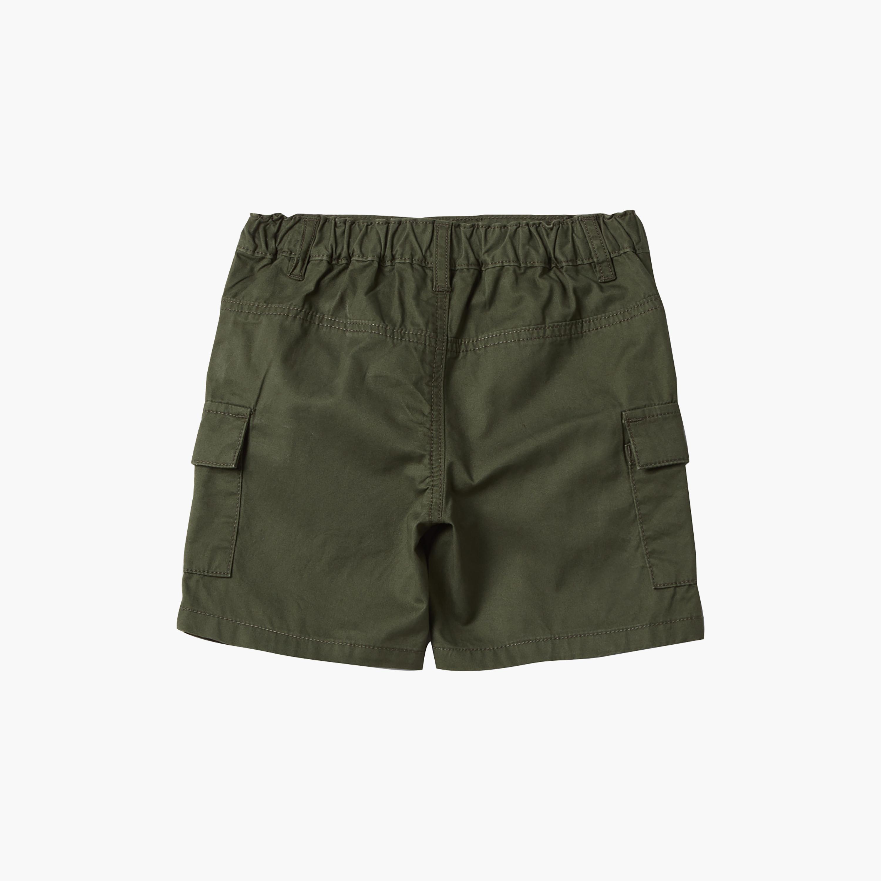 OVS Cotton Buttoned Cargo Shorts-baby-boys-clothing-bottoms-shorts-image-2