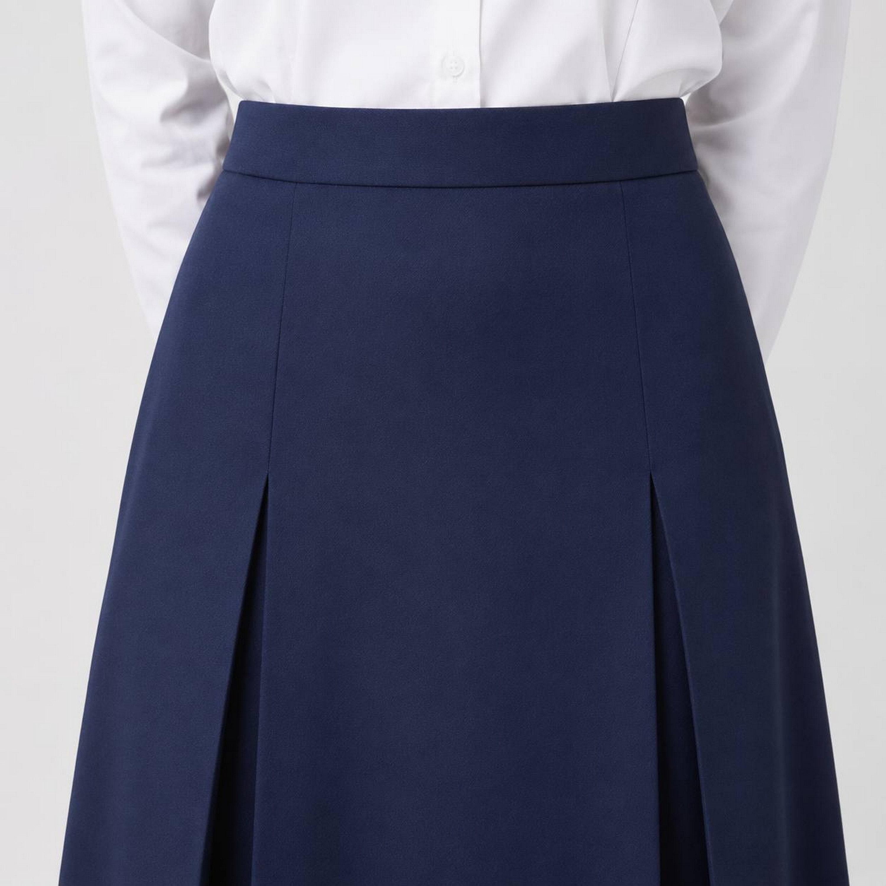 تنورة ماكسي مدرسية رسمية كتان مكسرة للبنات من حوراء-girls-clothing-schoolwear-bottoms-skirt-image-2