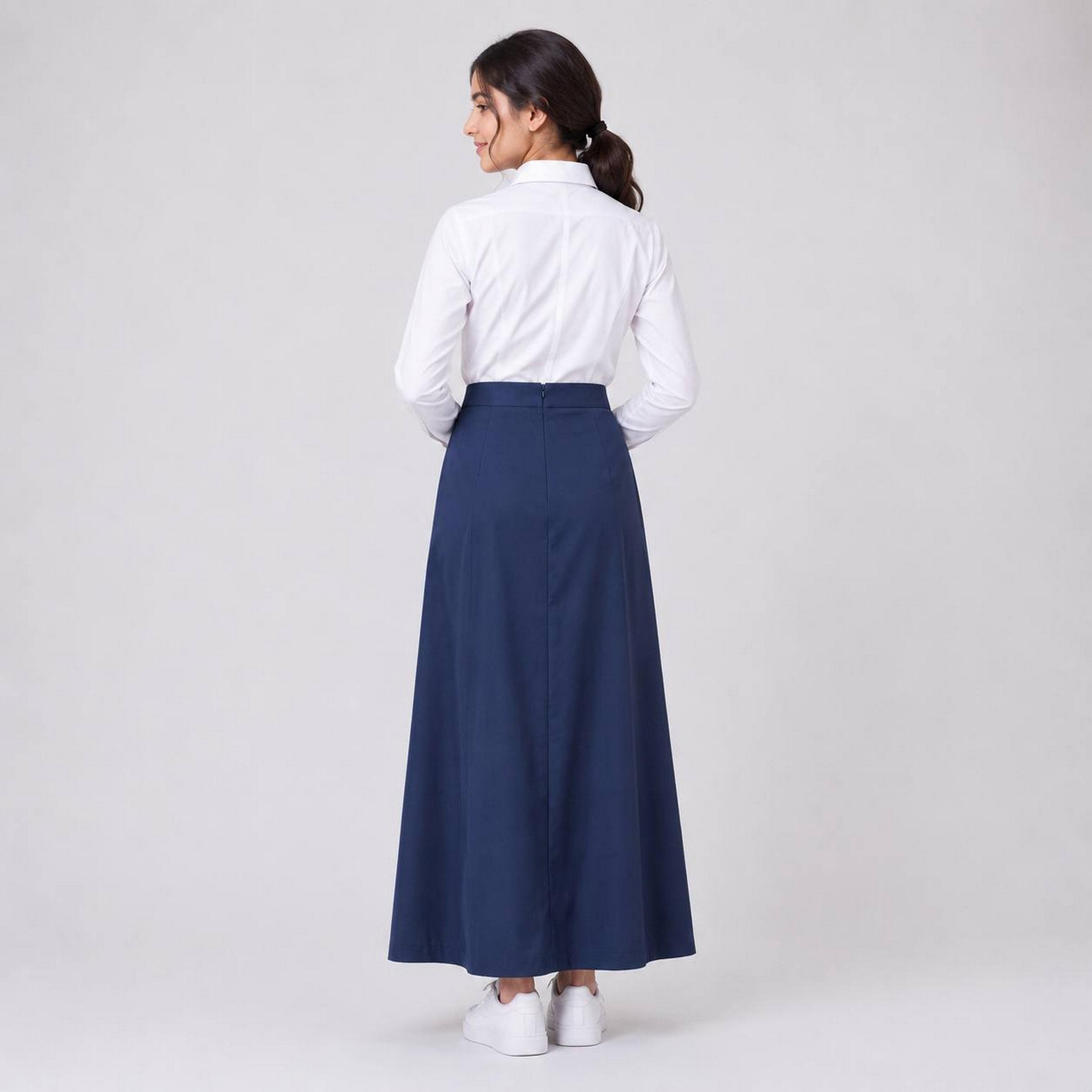 تنورة ماكسي مدرسية رسمية كتان مكسرة للبنات من حوراء-girls-clothing-schoolwear-bottoms-skirt-image-5