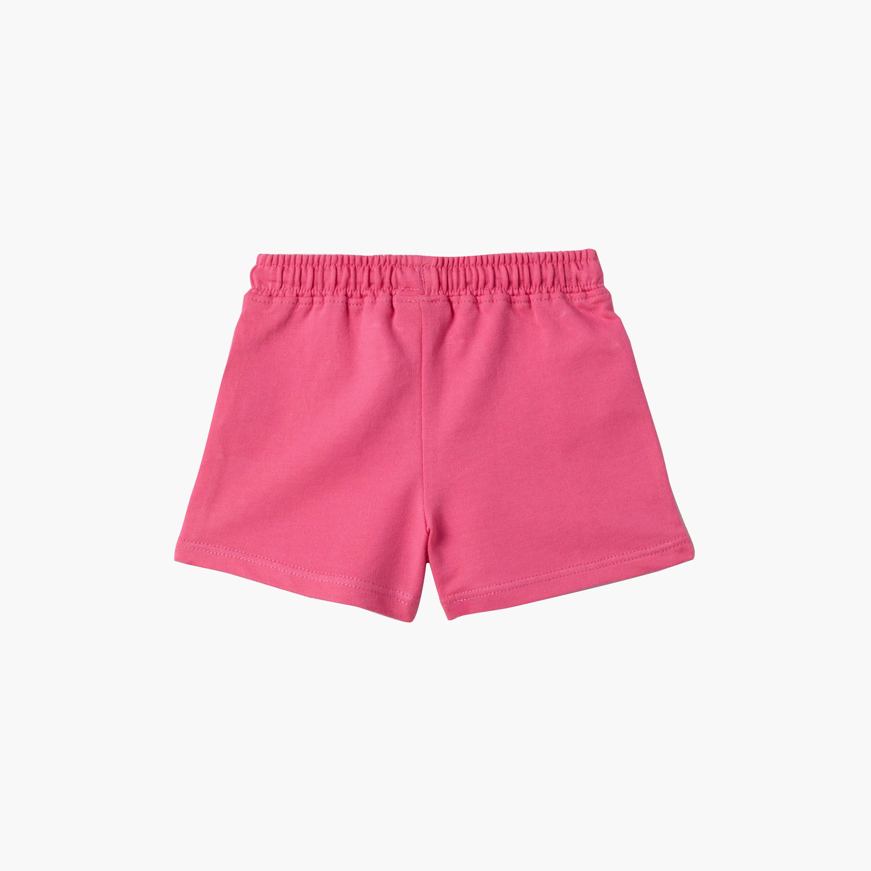 OVS Regular Fit Elasticated Drawstring Cotton Shorts-baby-girls-clothing-bottoms-shorts-image-2
