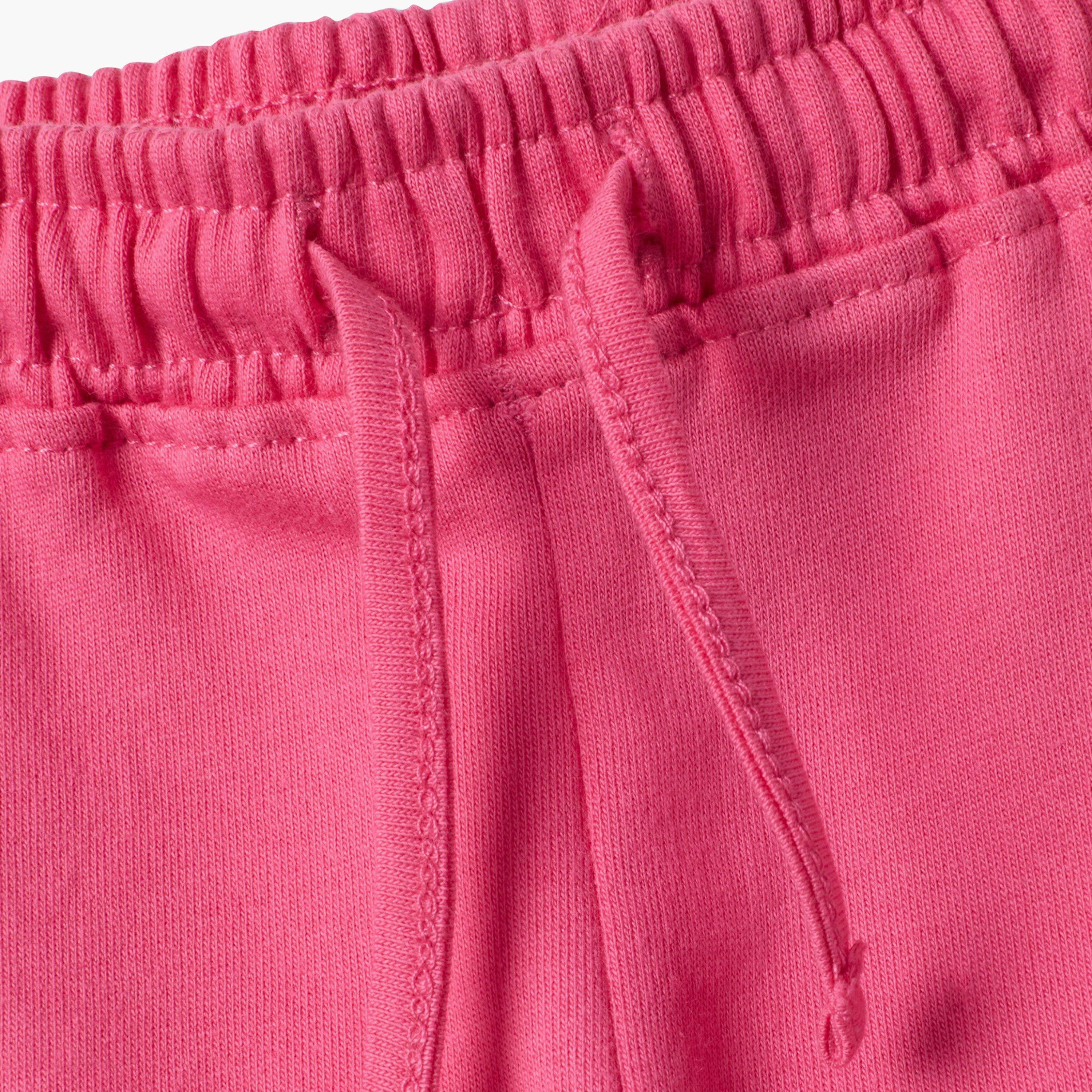 OVS Regular Fit Elasticated Drawstring Cotton Shorts-baby-girls-clothing-bottoms-shorts-image-3