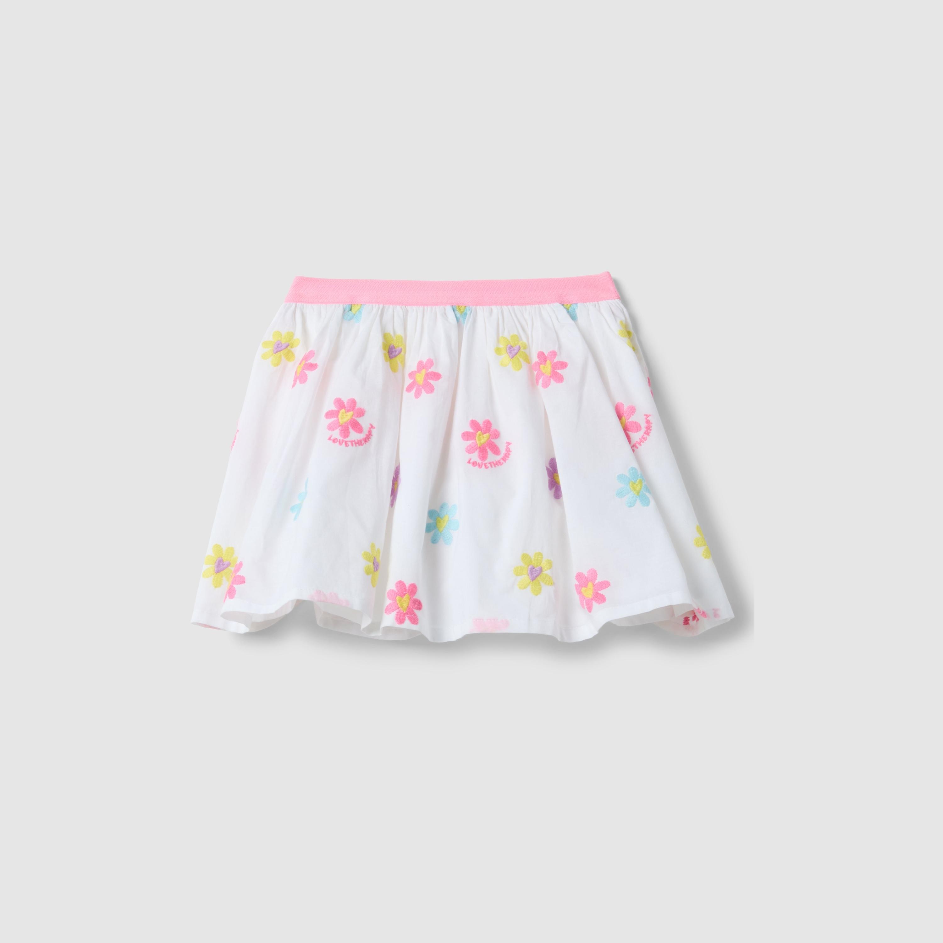 تنورة بخصر مطاطي ونقشة زهور من أو في إس-girls-clothing-bottoms-skirts-image-1