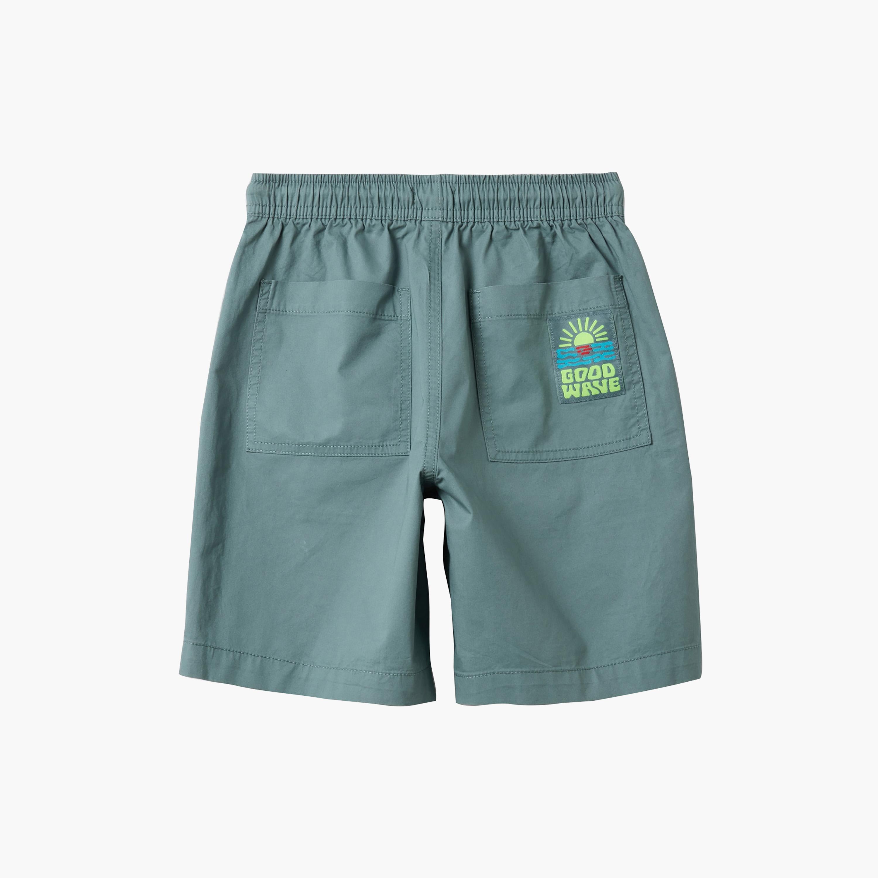 شورت قطن مع برباط وخصر مرن من أوه في إس-boys-clothing-bottoms-shorts-image-2