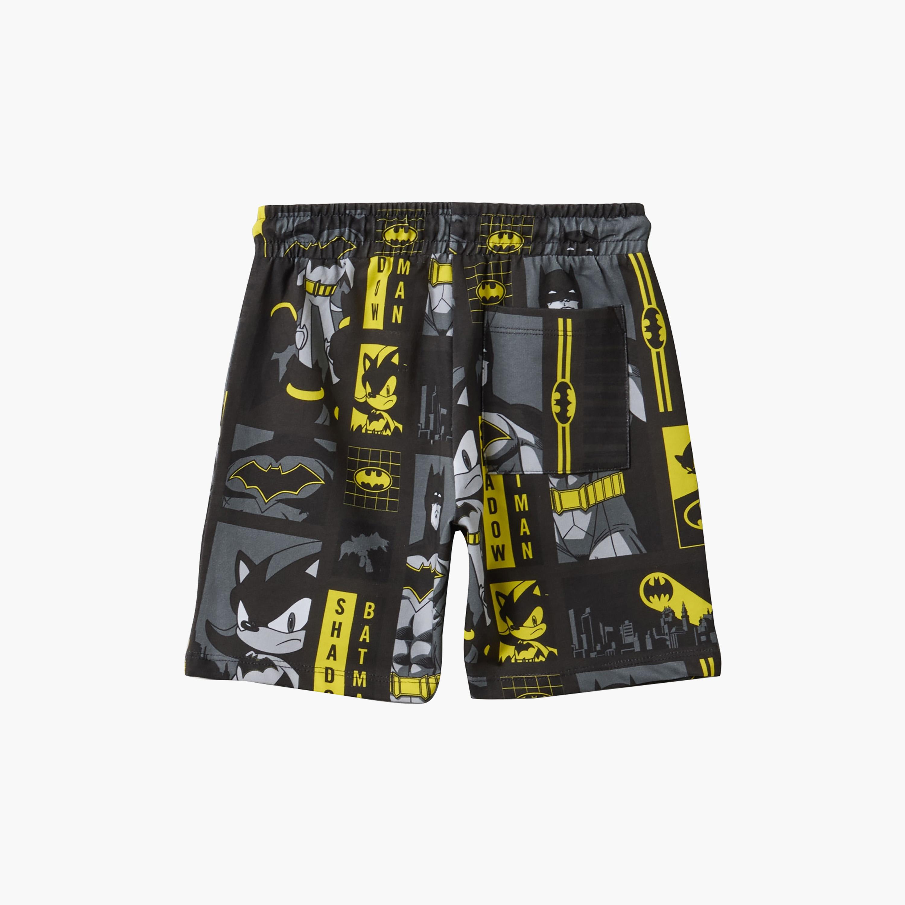 شورت قطن أوفر سايز بطبعة مع برباط وخصر مرن من أوه في إس-boys-clothing-bottoms-shorts-image-2