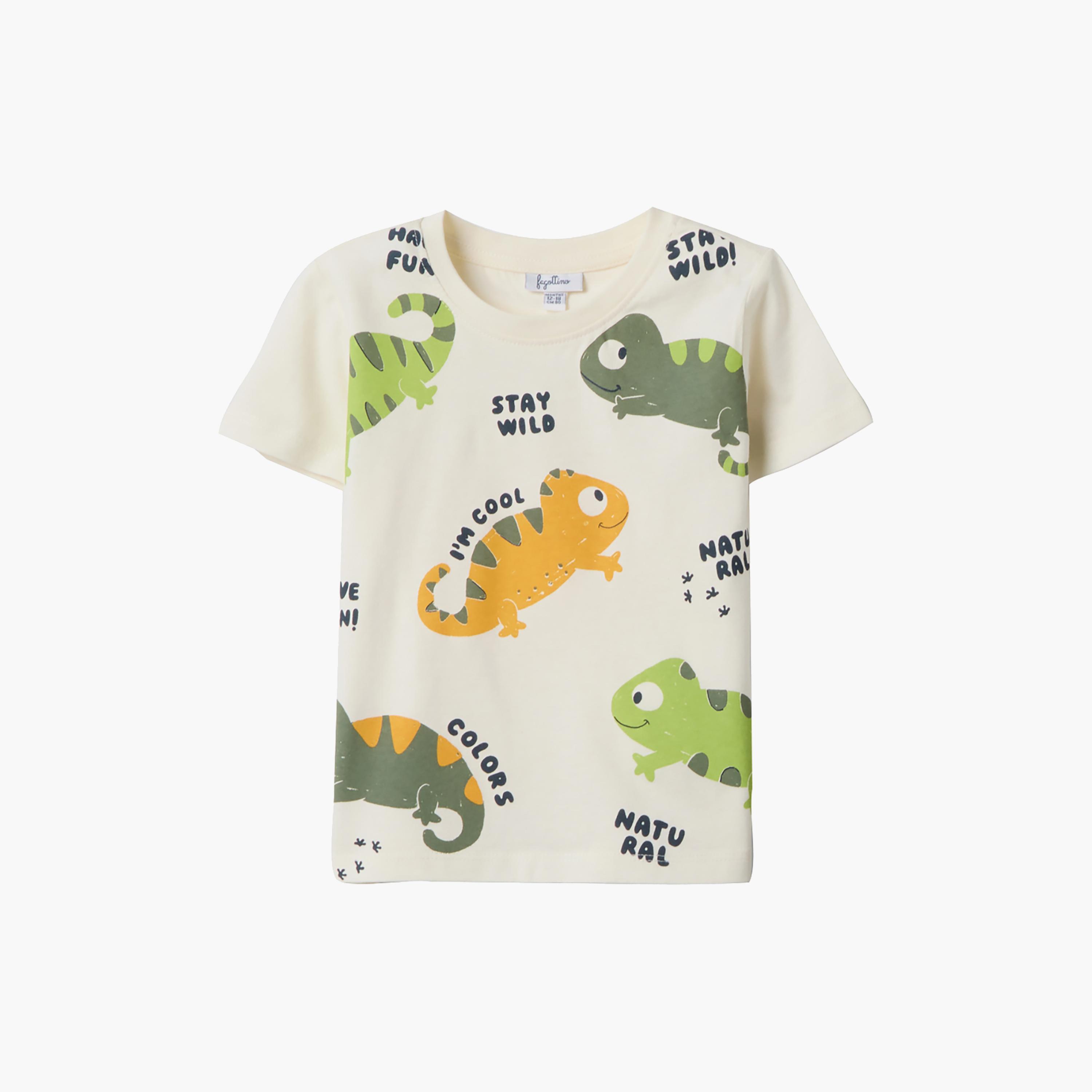 OVS Short Sleeves Printed T-Shirt & Shorts Set-baby-boys-clothing-setsandcoords-image-2