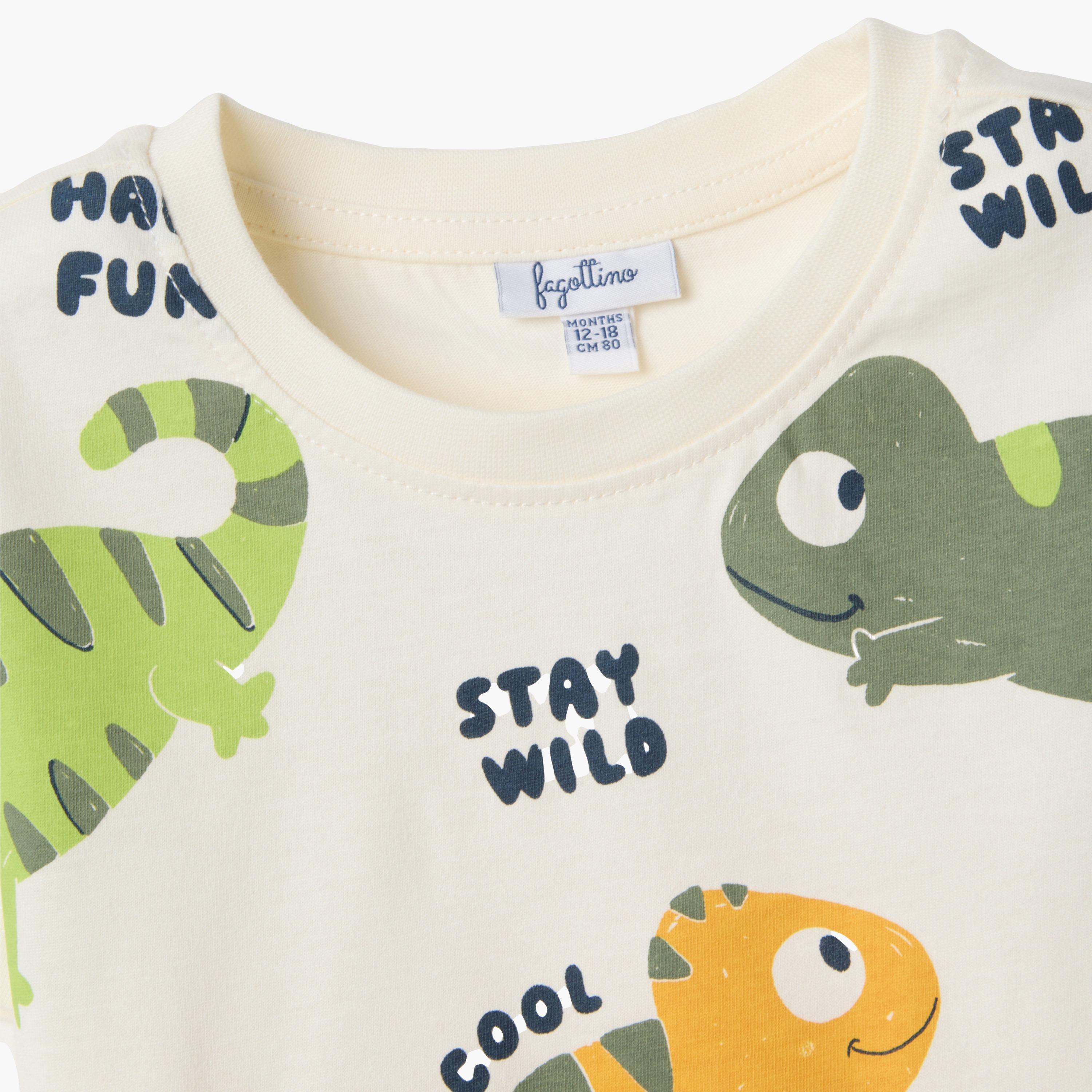 OVS Short Sleeves Printed T-Shirt & Shorts Set-baby-boys-clothing-setsandcoords-image-4