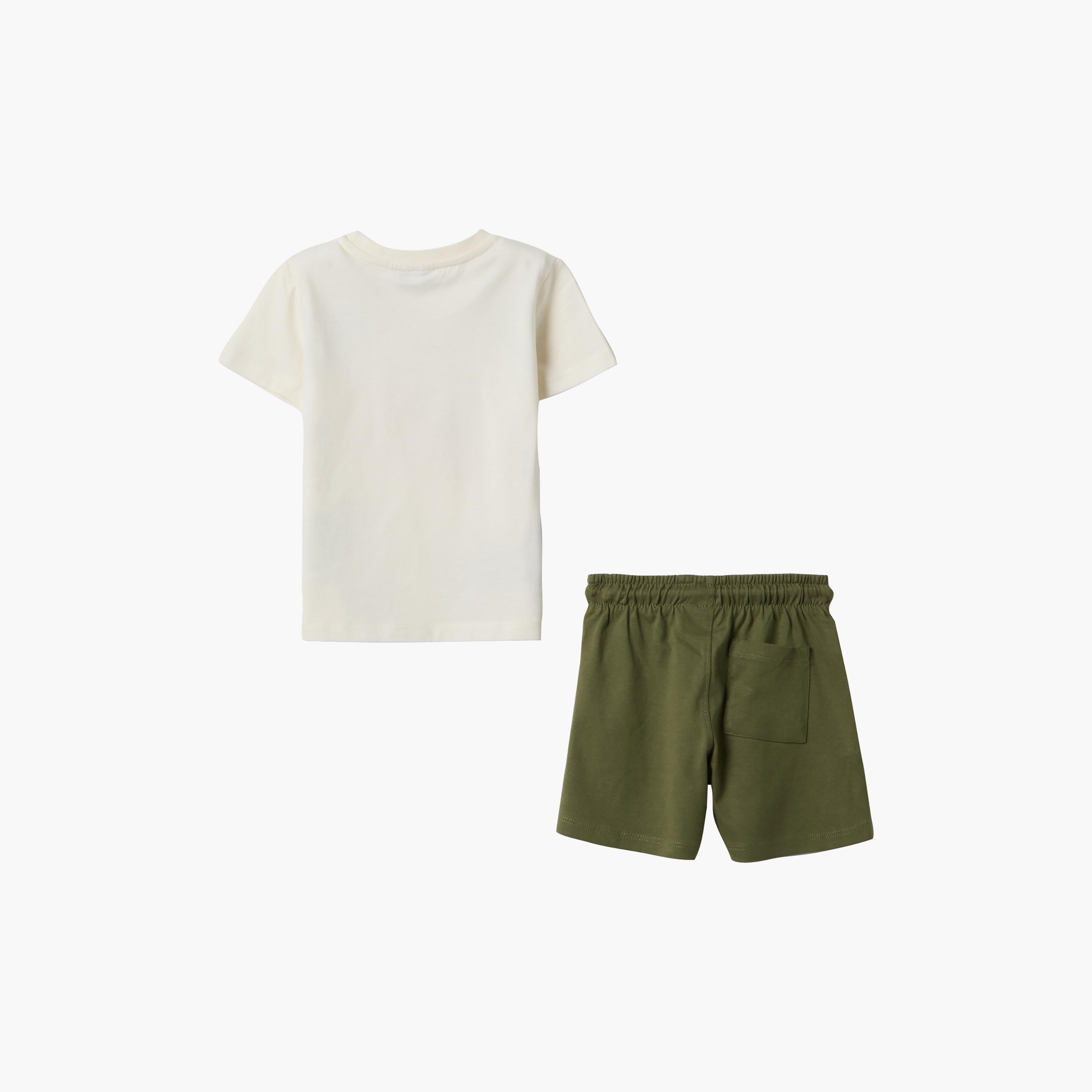 OVS Short Sleeves Printed T-Shirt & Shorts Set-baby-boys-clothing-setsandcoords-image-6