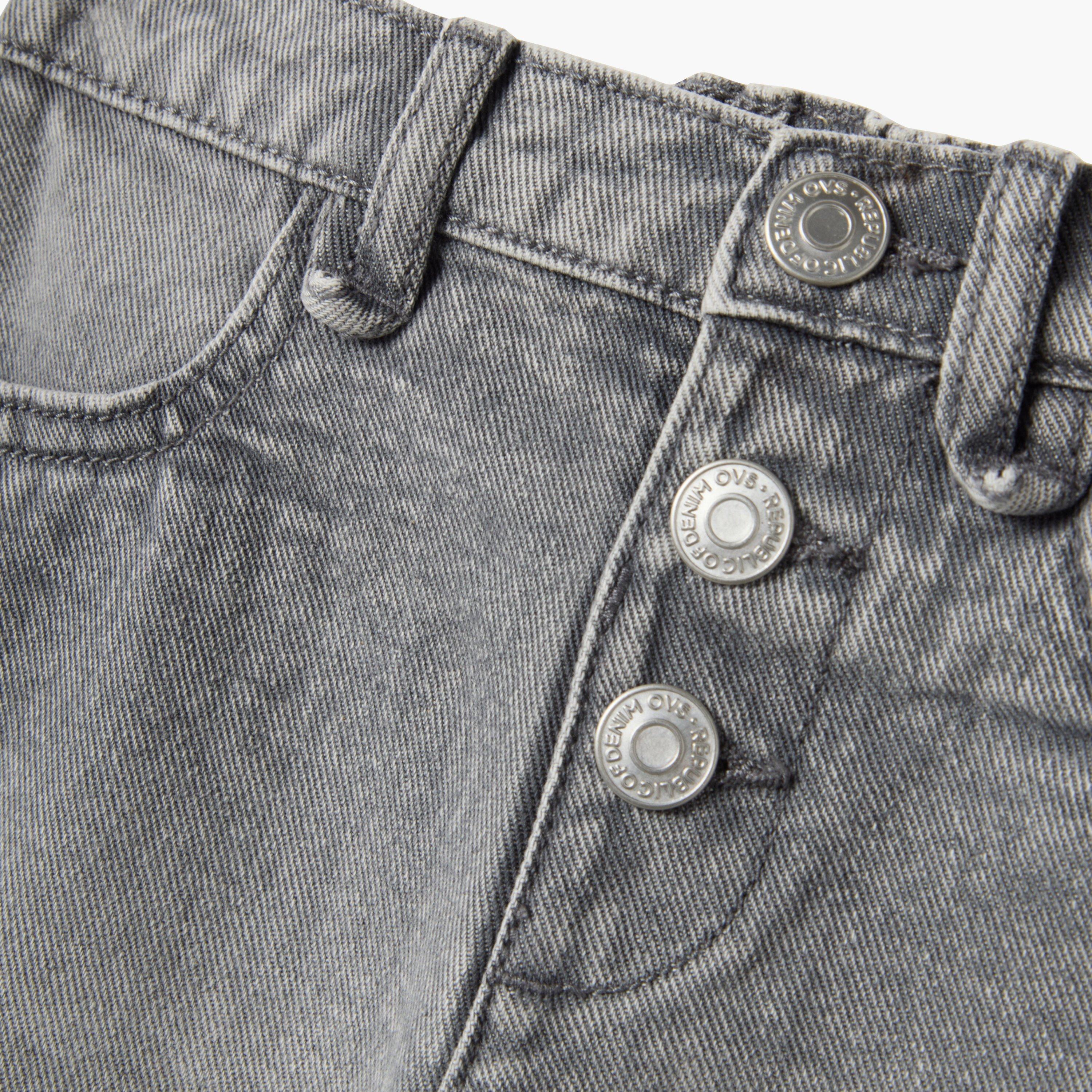 شورت جينز قطني بأزرار من أو في إس-girls-clothing-bottoms-shorts-image-3