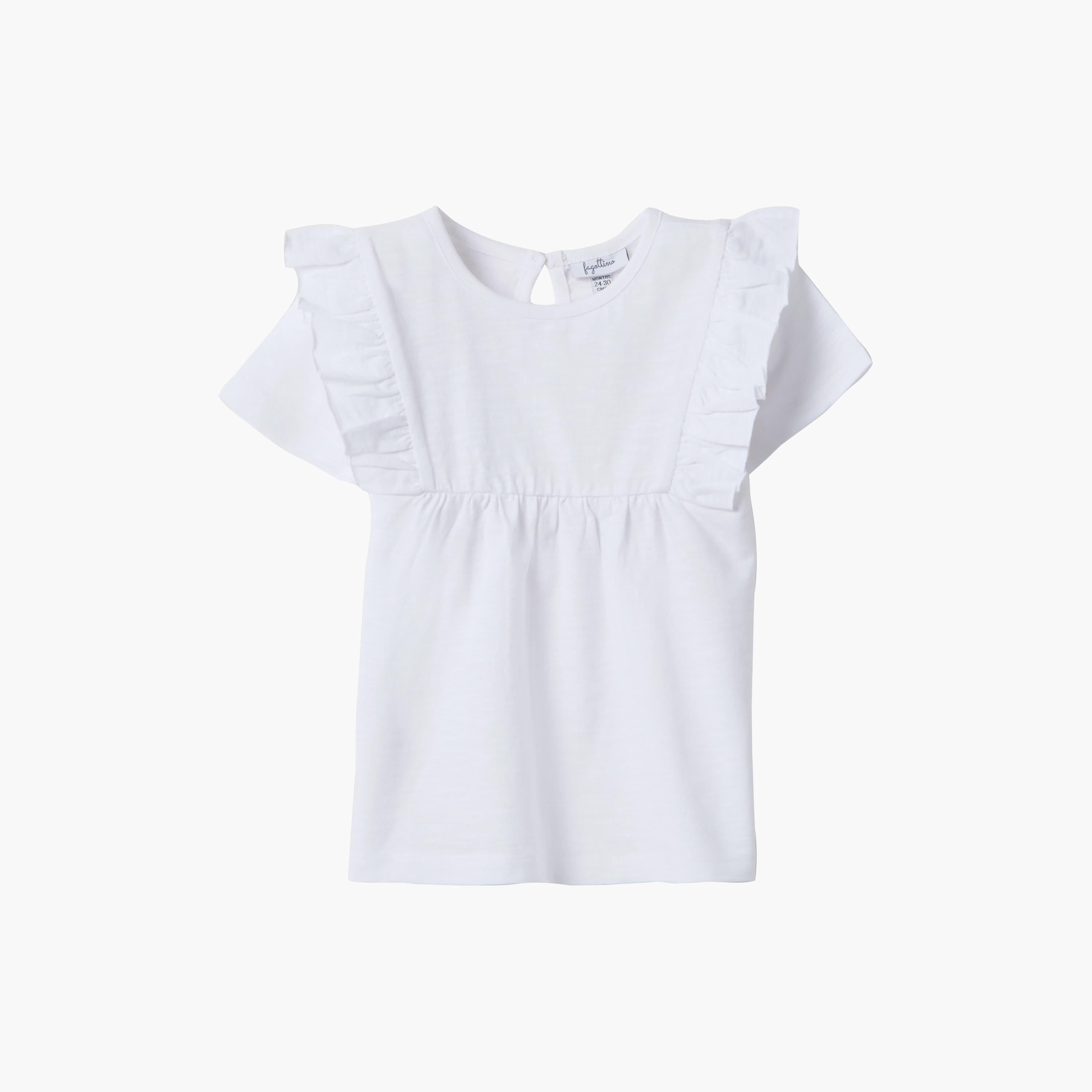 OVS Short Ruffle Sleeves Regular-Fit Cotton Top-baby-girls-clothing-blousesandshirts-image-1