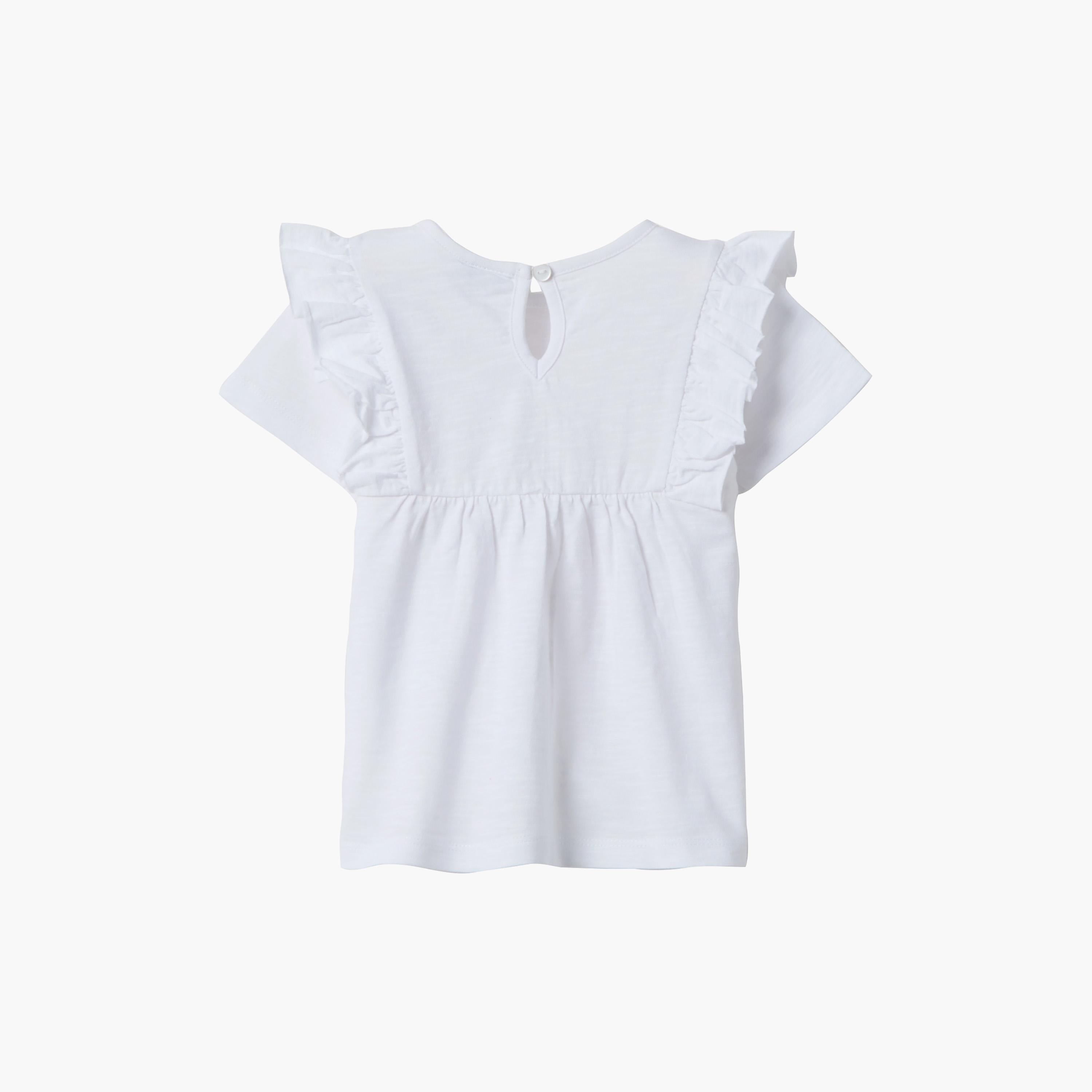 OVS Short Ruffle Sleeves Regular-Fit Cotton Top-baby-girls-clothing-blousesandshirts-image-2