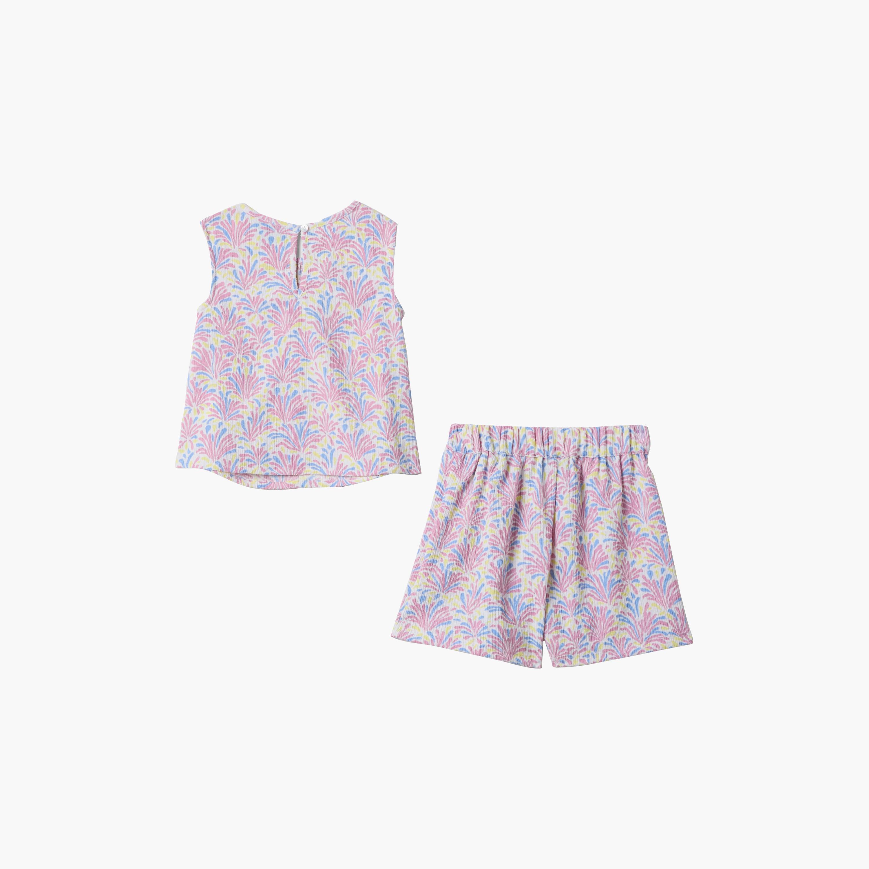 OVS Printed Sleeveless Top & Shorts Set-girls-clothing-setsandcoords-image-2