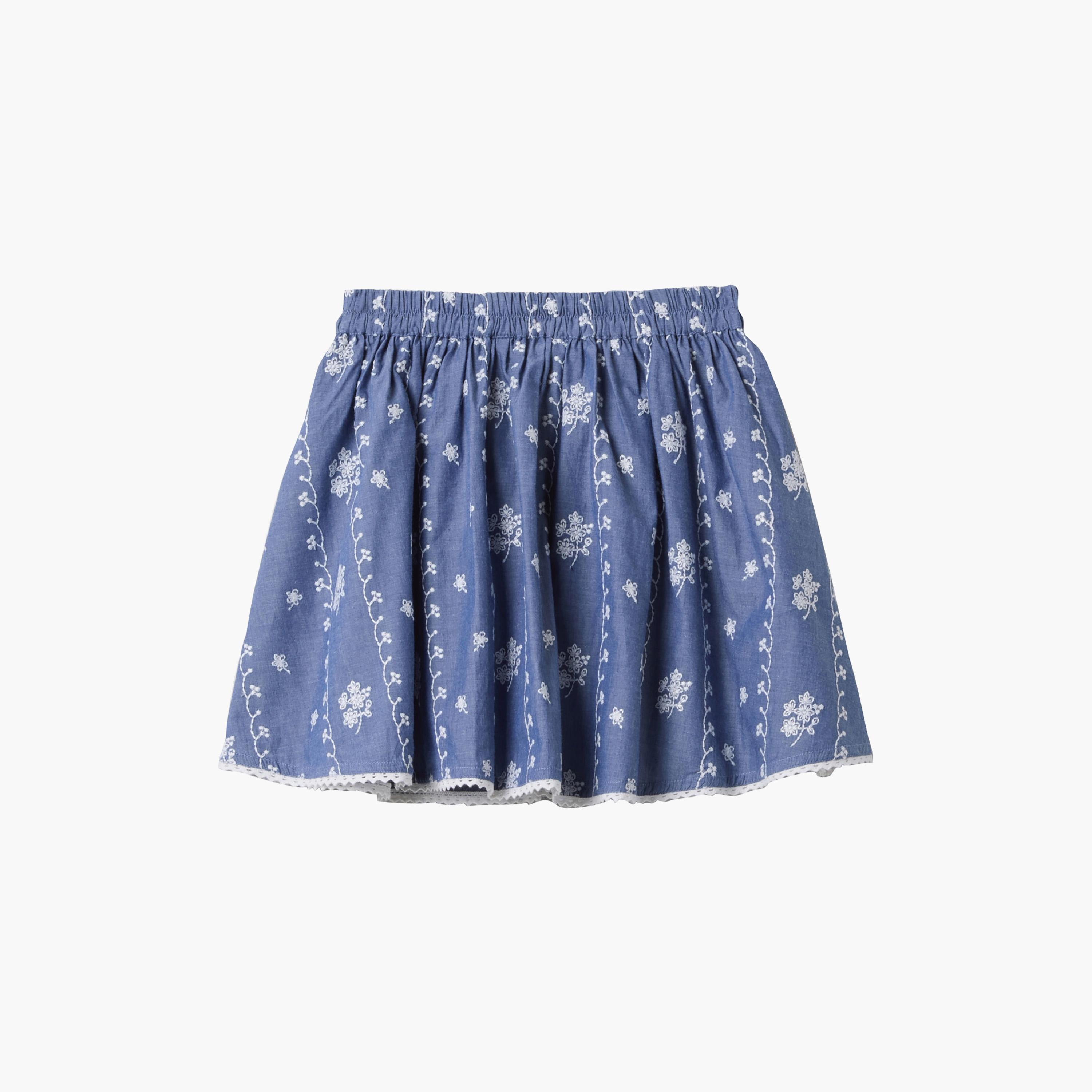 تنورة قصيرة بتطريز زهور وخصر مرن من أوه في إس-girls-clothing-bottoms-skirts-image-1
