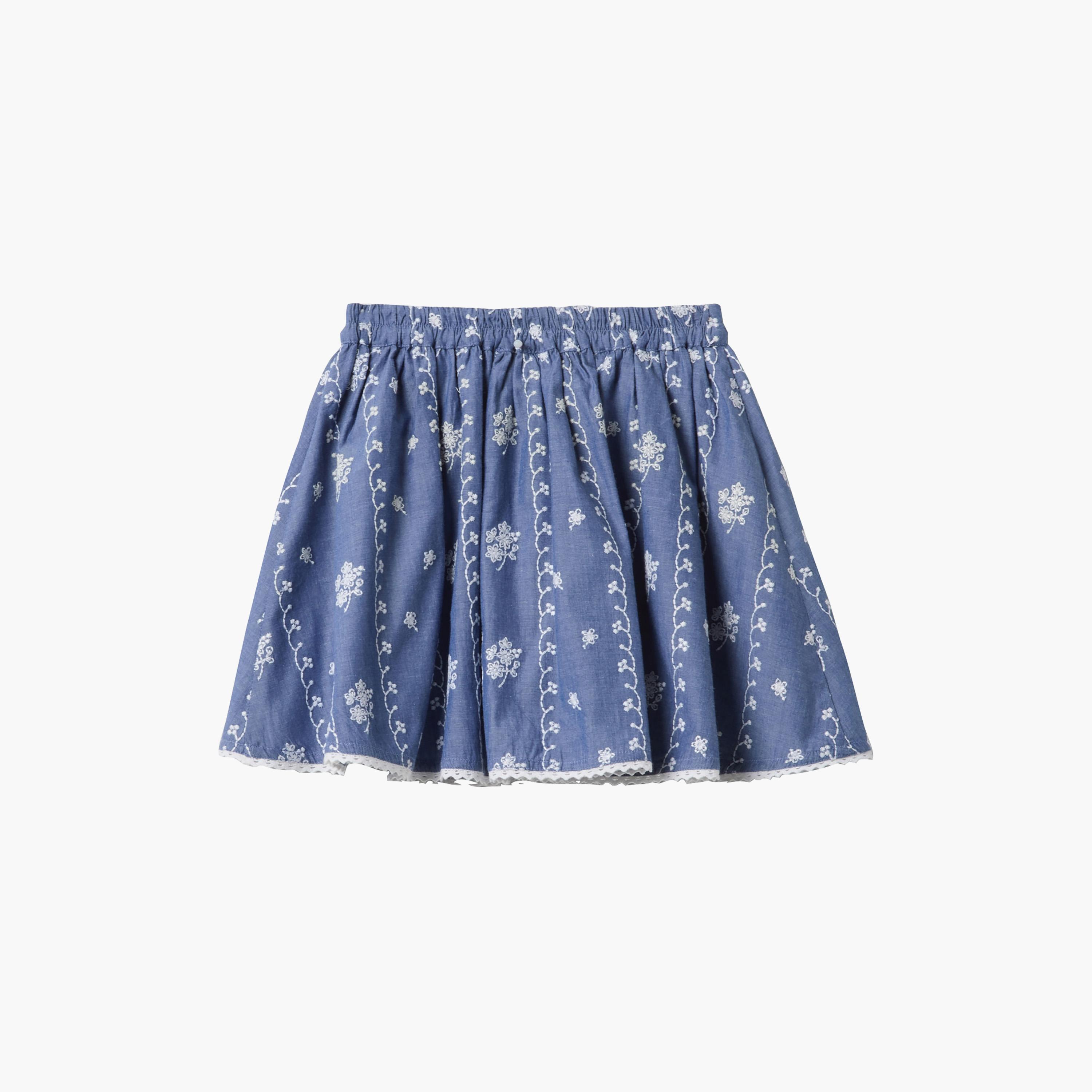 تنورة قصيرة بتطريز زهور وخصر مرن من أوه في إس-girls-clothing-bottoms-skirts-image-2