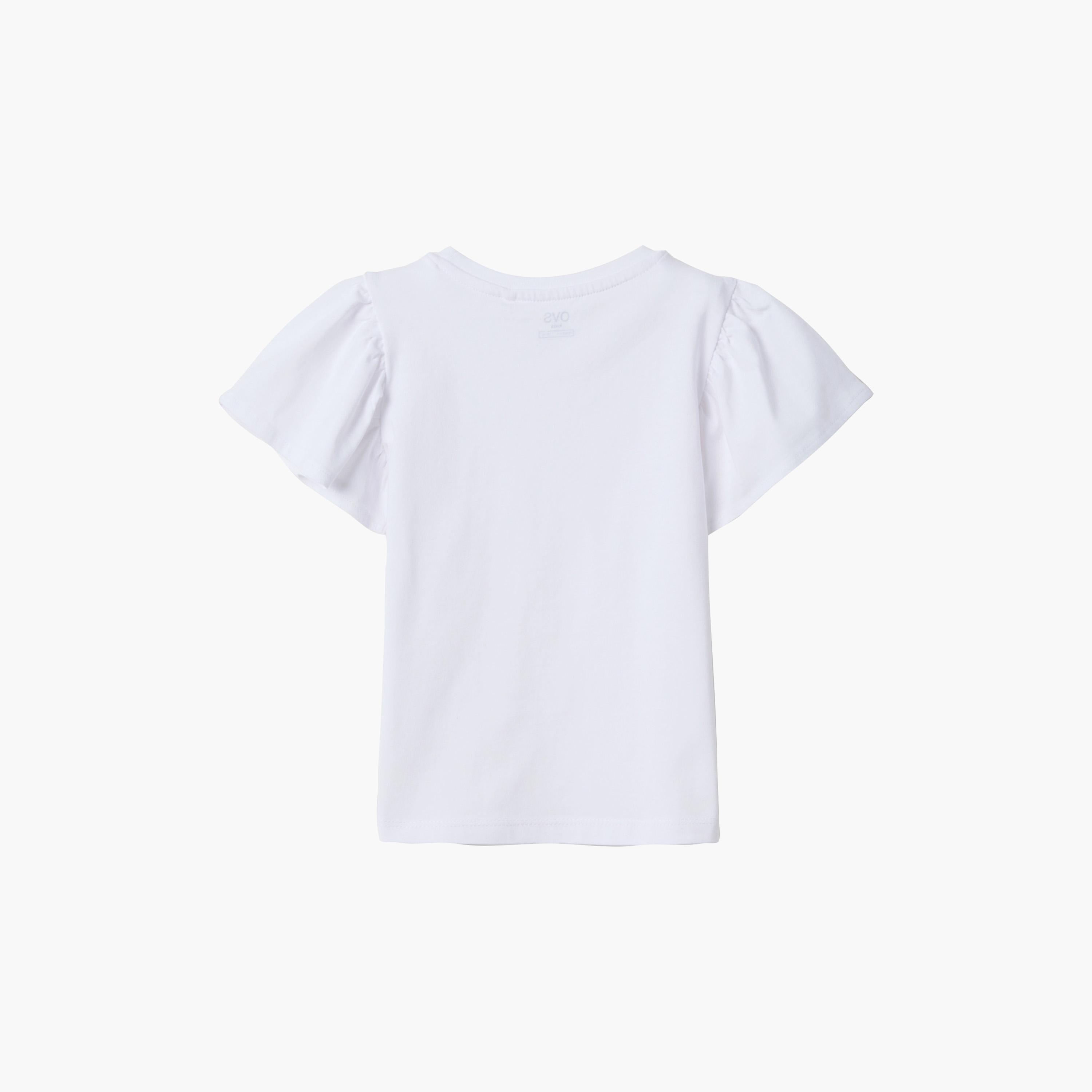 OVS Star Embellished Short Ruched Sleeves Cotton Top-girls-clothing-blousesandshirts-image-2