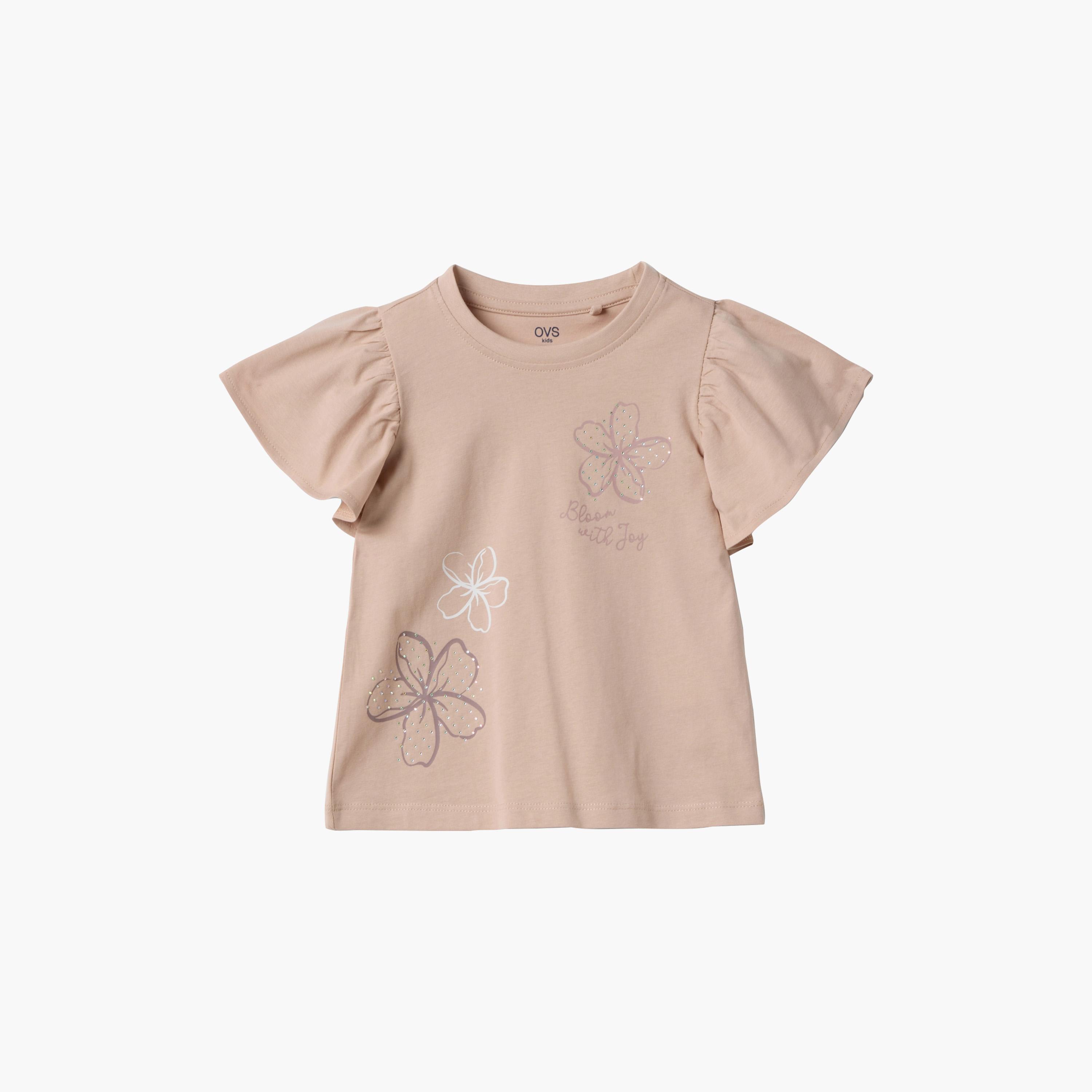 بلوزة قطن بأكمام قصيرة وتطريز بارز من أوه في إس-girls-clothing-blousesandshirts-image-1