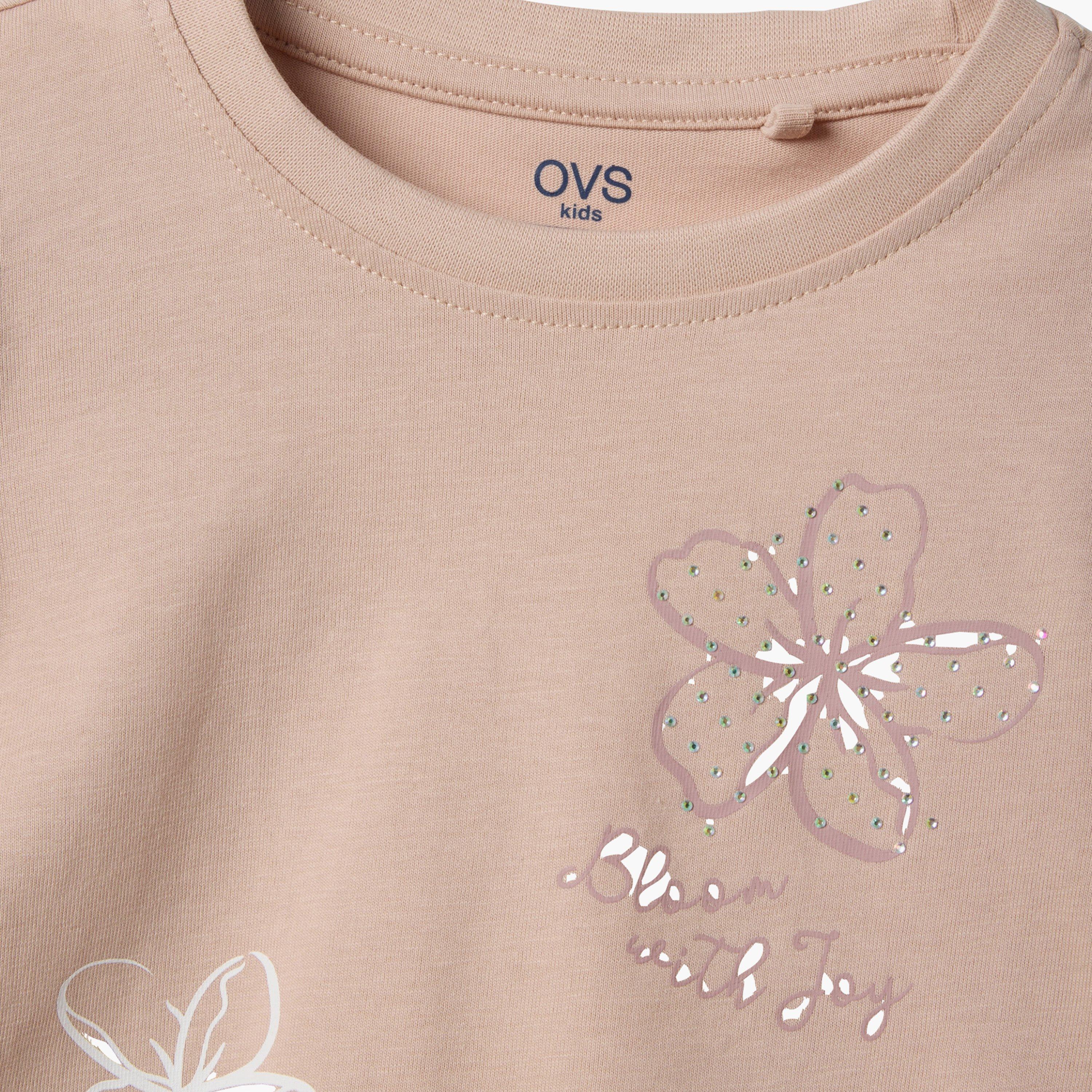 OVS Embellished Short Sleeves Cotton Top-girls-clothing-blousesandshirts-image-3