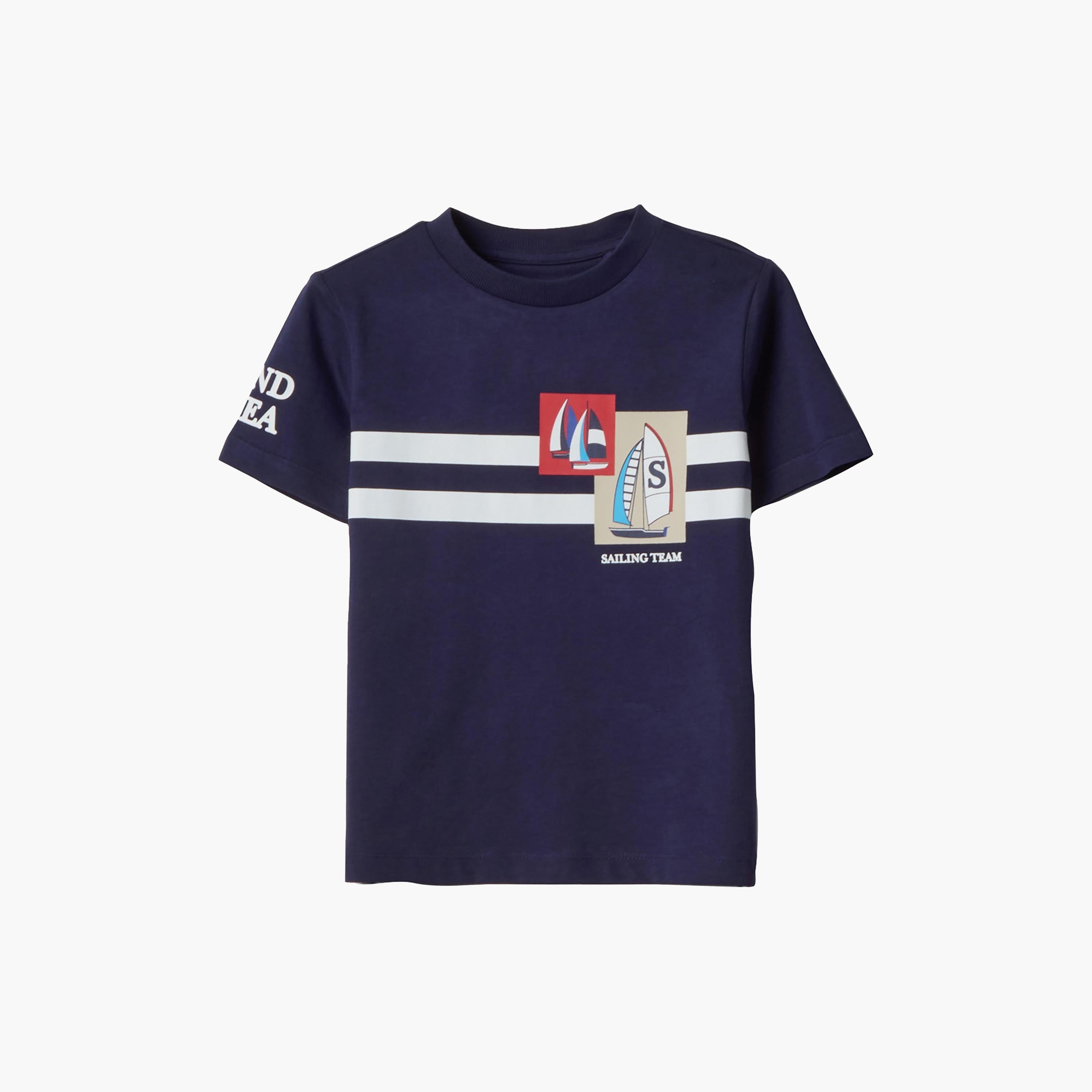 طقم قطن تيشرت بأكمام قصيرة وطبعة جرافيك وشورت من أوه في إس-boys-clothing-setsandcoords-image-3