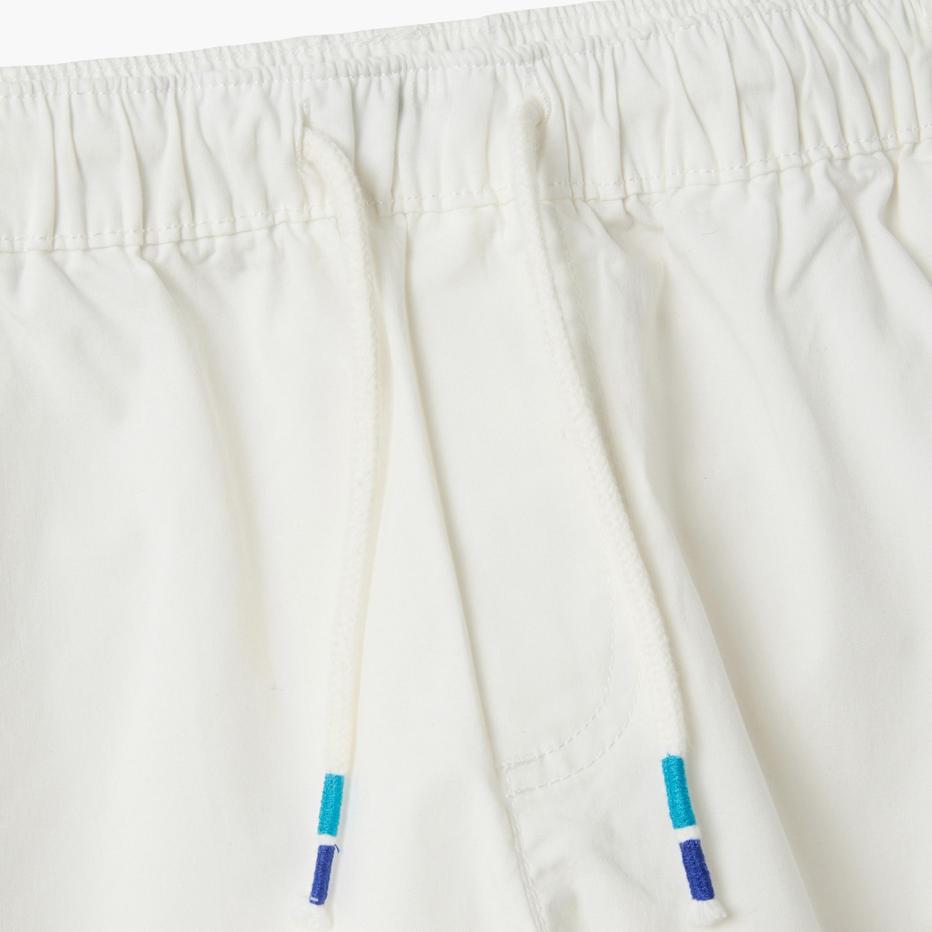 شورت قطن بلون سادة مع برباط وخصر مرن من أوه في إس-boys-clothing-bottoms-shorts-image-4