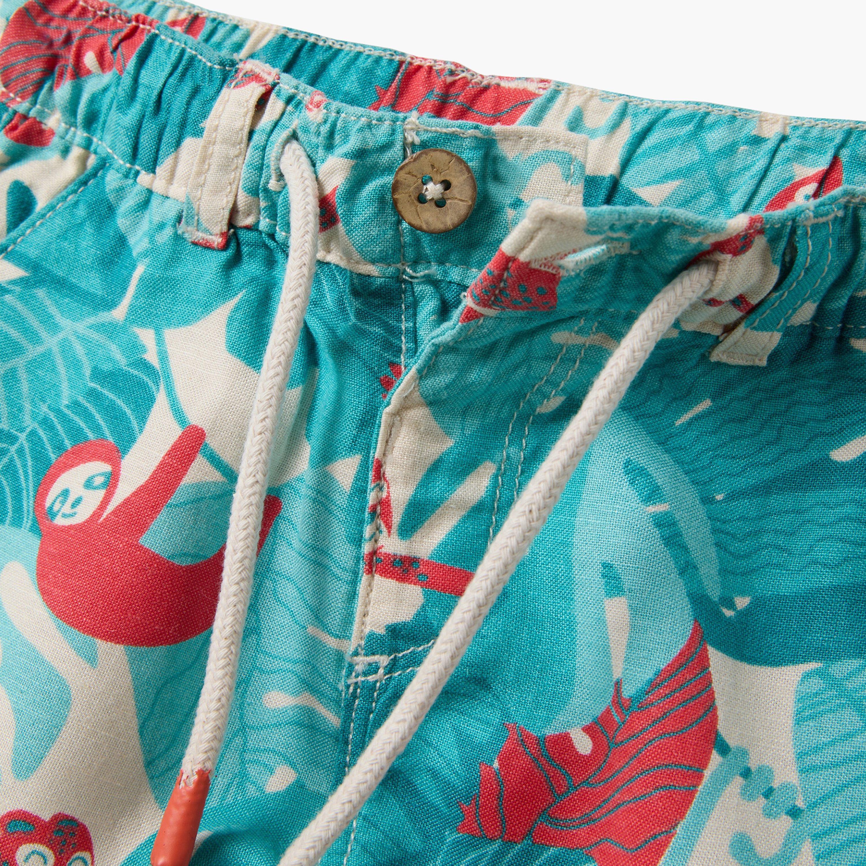 OVS Tropical Printed Elasticated Drawstring Shorts-baby-boys-clothing-bottoms-shorts-image-3