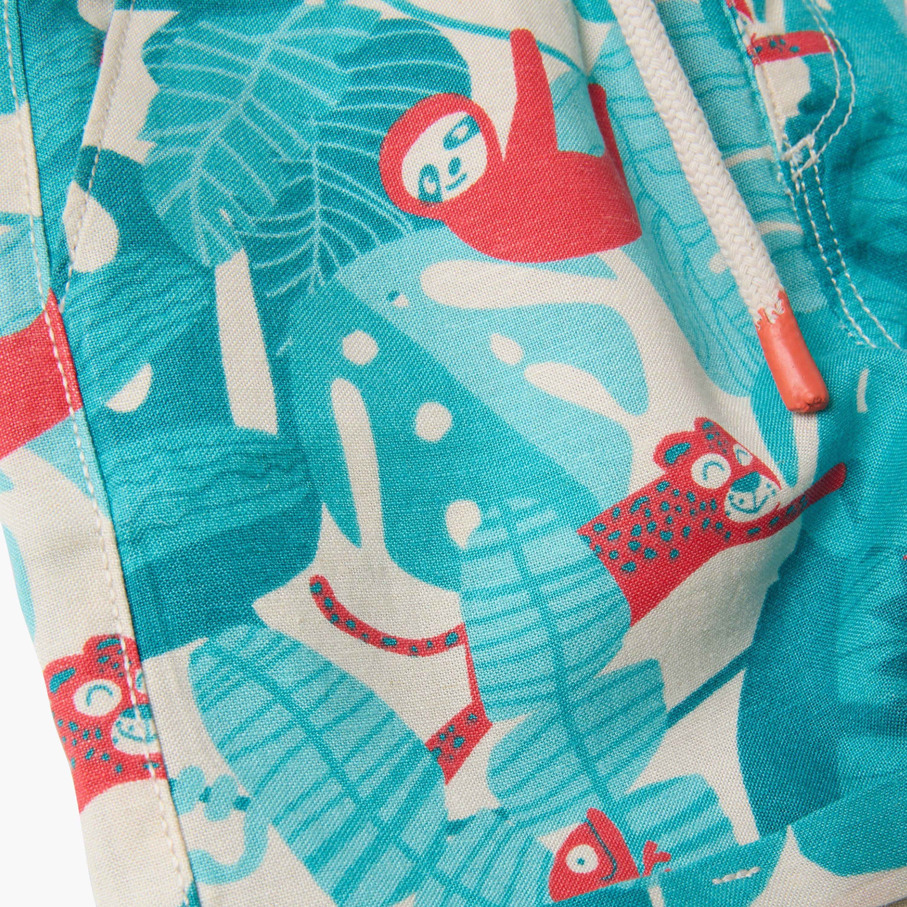 OVS Tropical Printed Elasticated Drawstring Shorts-baby-boys-clothing-bottoms-shorts-image-4