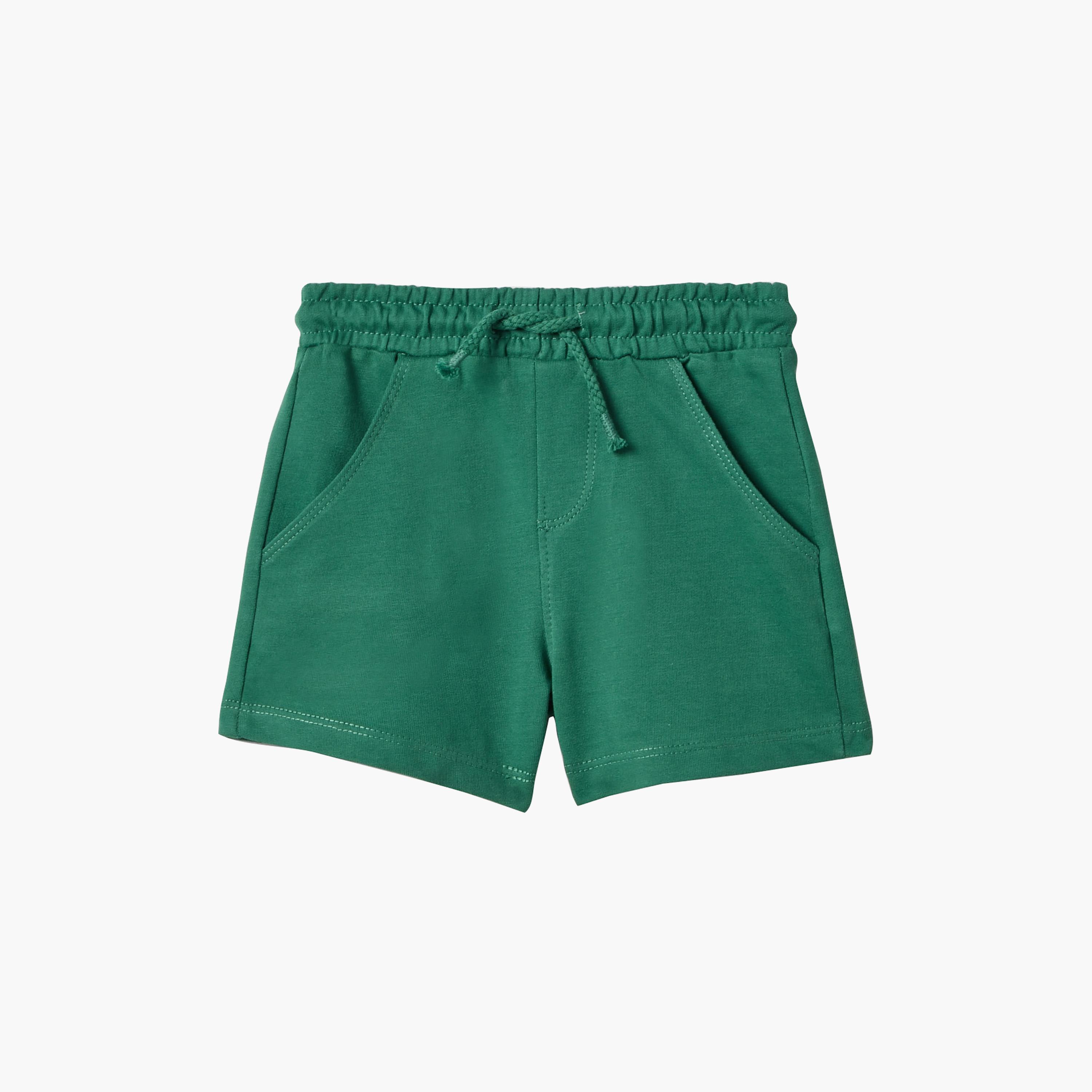 OVS Cotton Elasticated Drawstring Shorts-baby-boys-clothing-bottoms-shorts-image-1