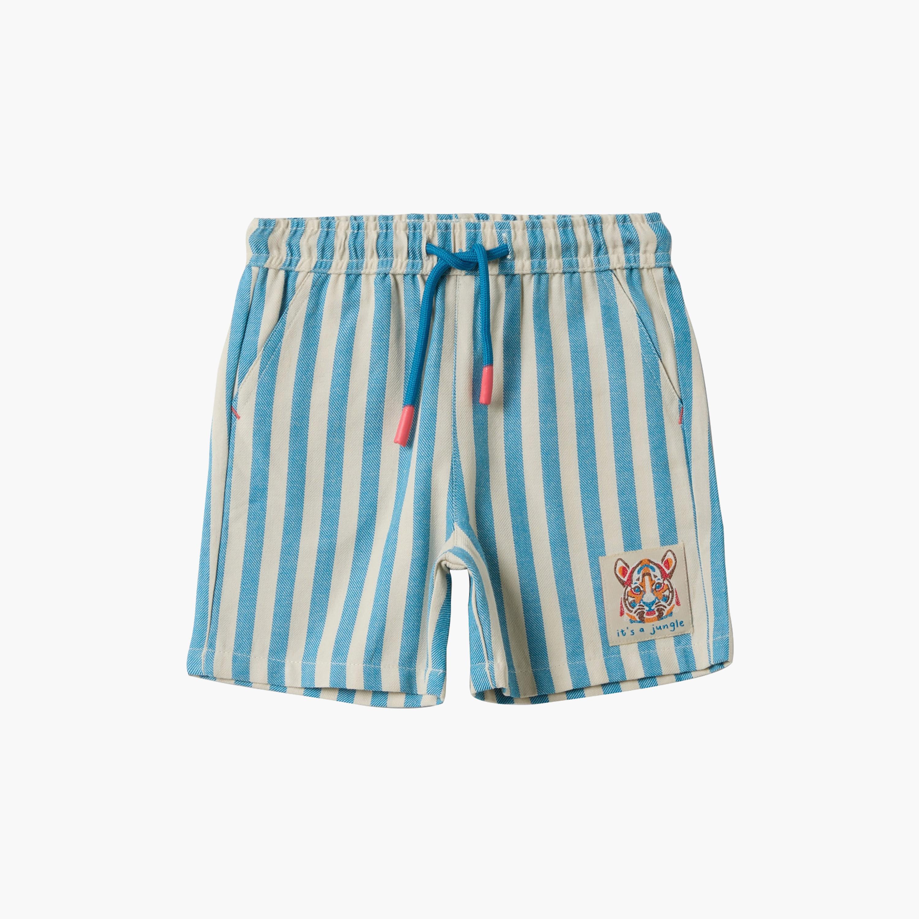 OVS Striped Elasticated Drawstring Shorts-baby-boys-clothing-bottoms-shorts-image-1