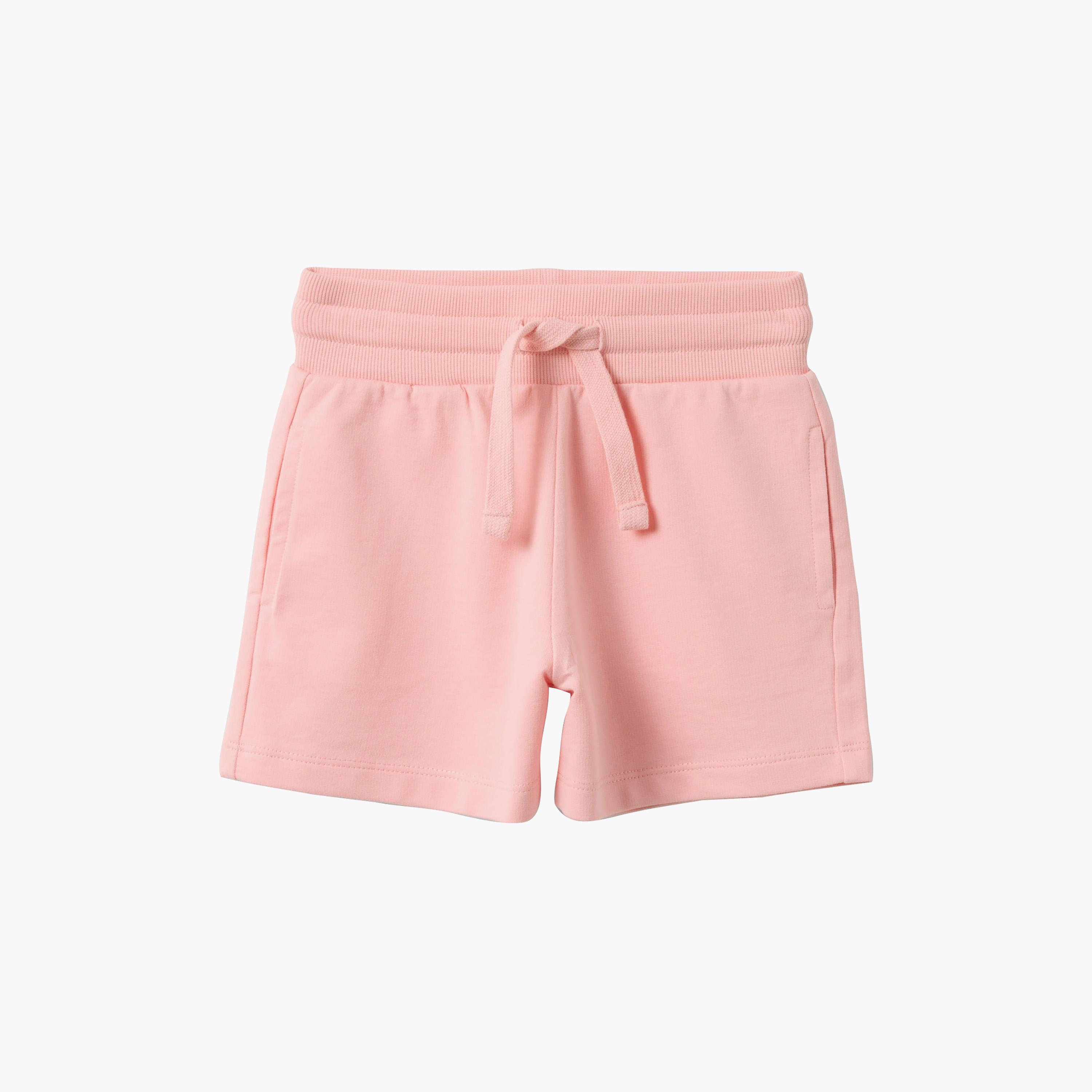 شورت قطن مع برباط وخصر مرن من أوه في إس-girls-clothing-bottoms-shorts-image-1