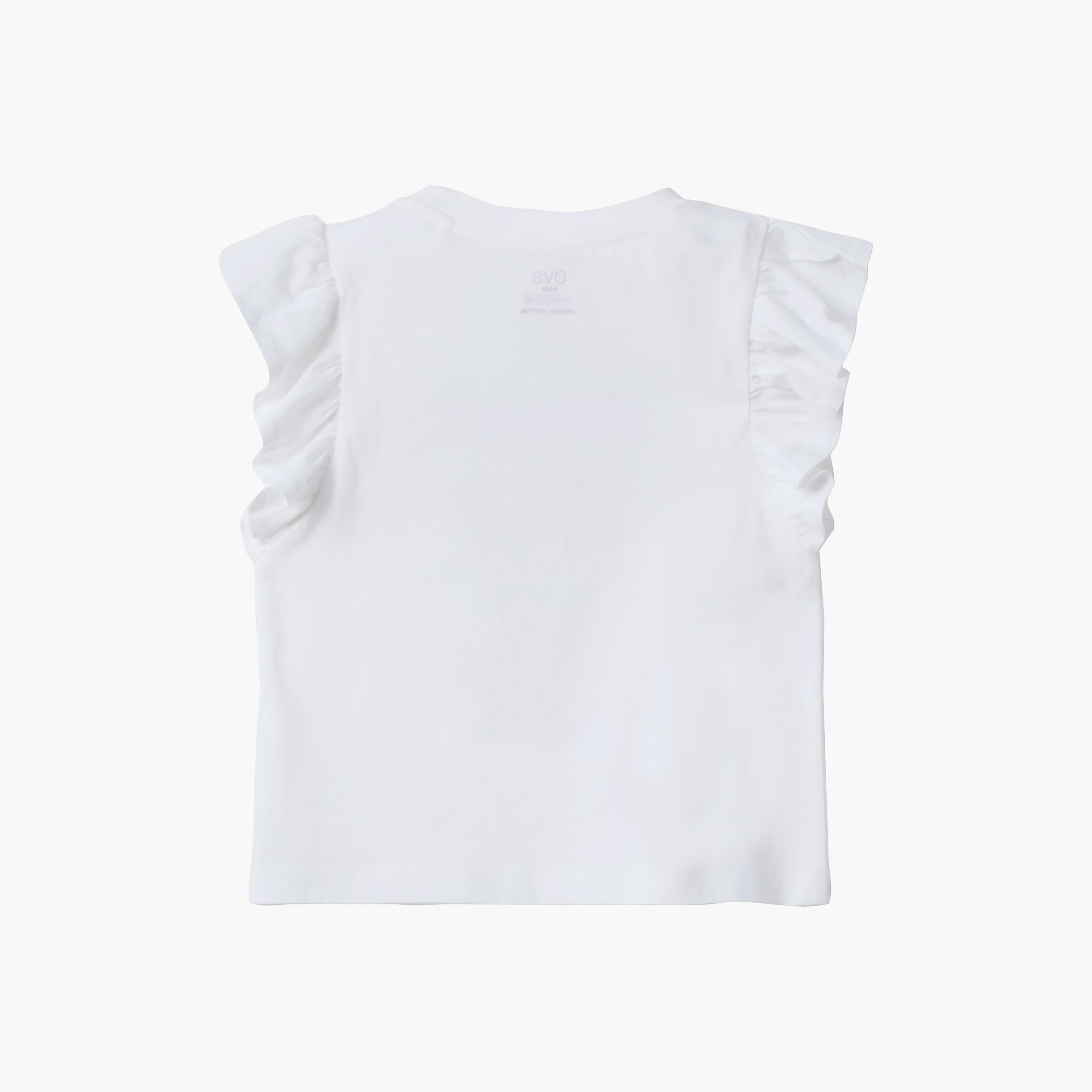 OVS Graphic Sleeveless Ruffle Shoulders Cotton Top-girls-clothing-blousesandshirts-image-2