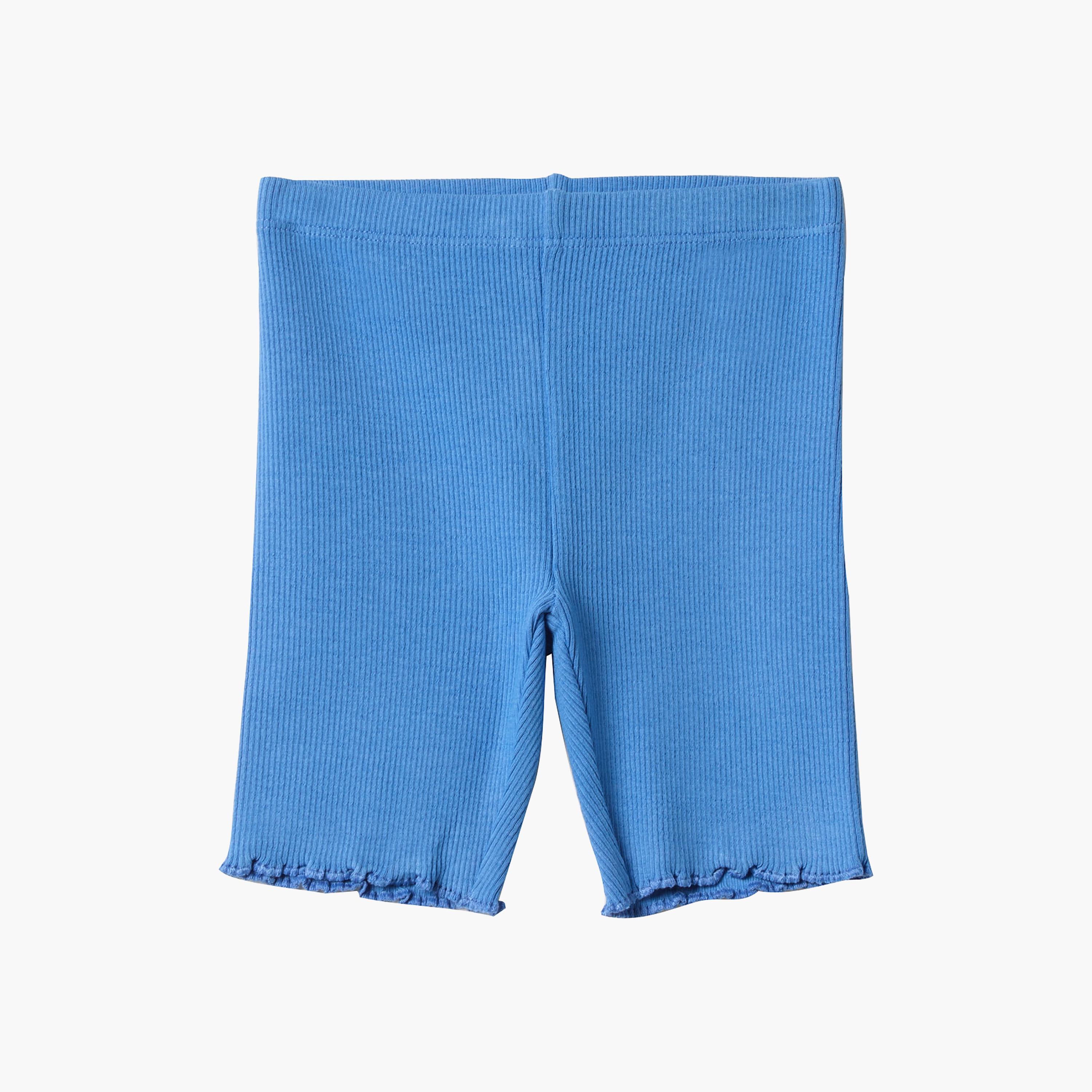 OVS Ribbed Stretch-Cotton Elasticated Shorts-baby-girls-clothing-bottoms-shorts-image-1