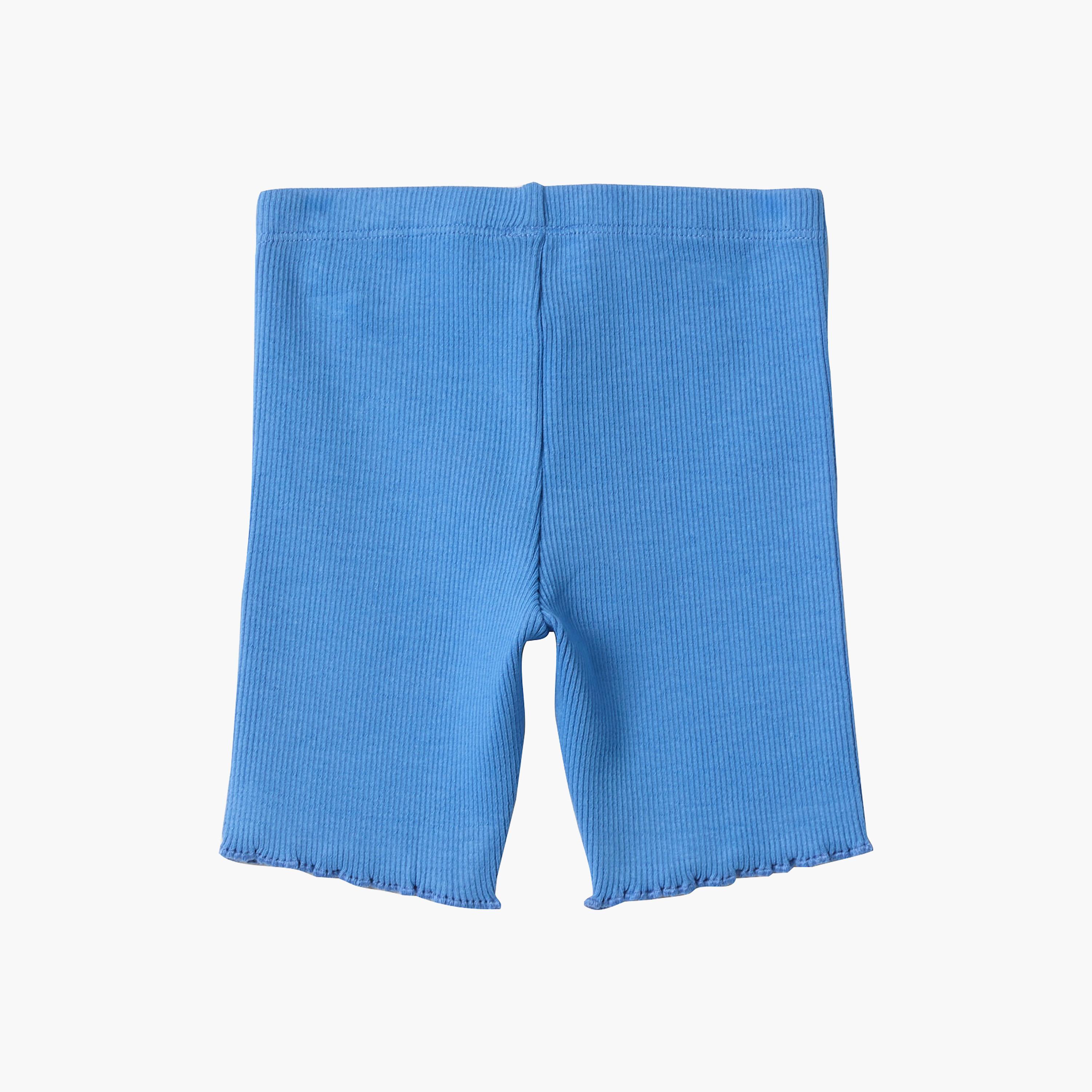 OVS Ribbed Stretch-Cotton Elasticated Shorts-baby-girls-clothing-bottoms-shorts-image-2