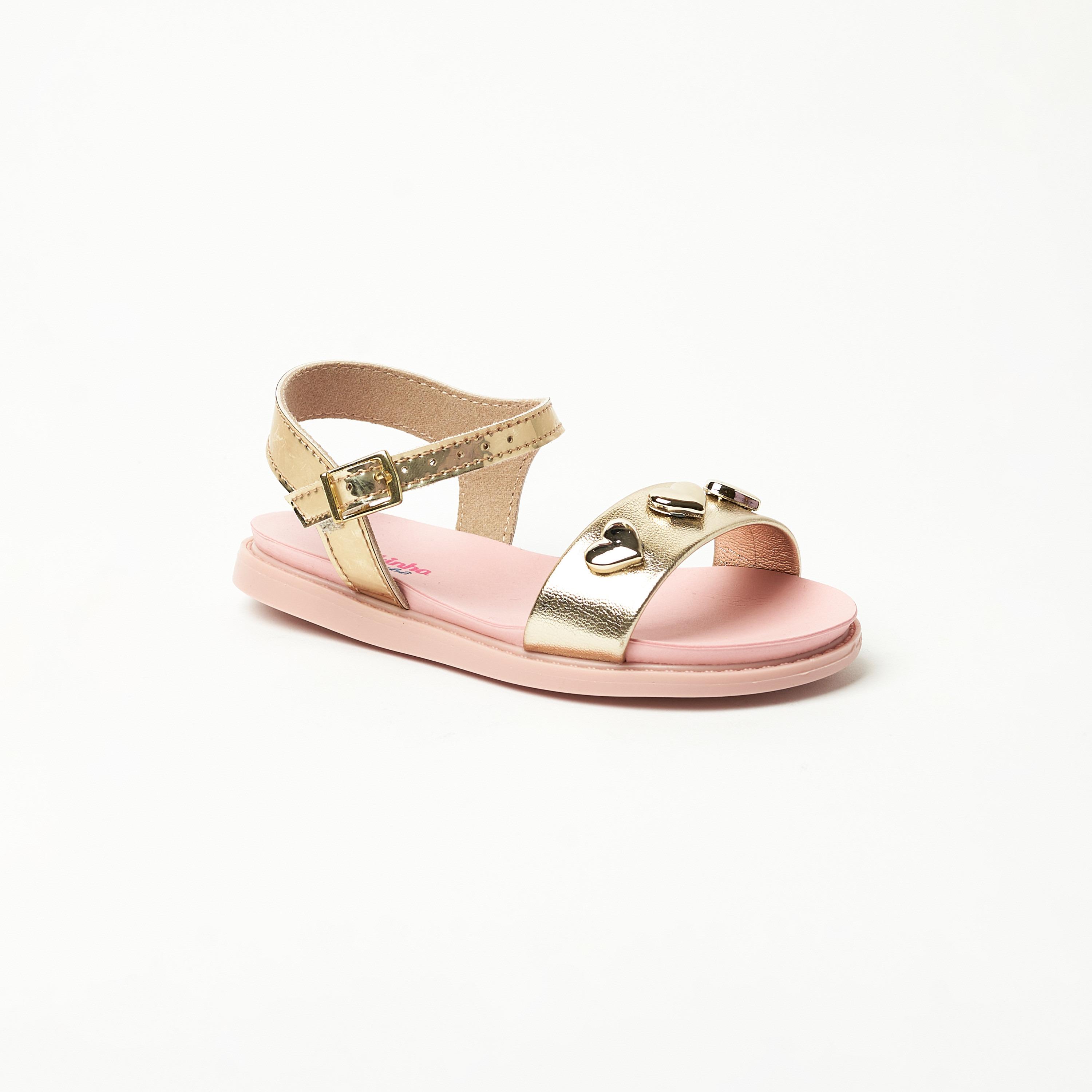 موليكينها- صندل بناتي بلمعة معدنية وأربطة | 2714-208-14862-66-girls-shoes-sandals-image-1