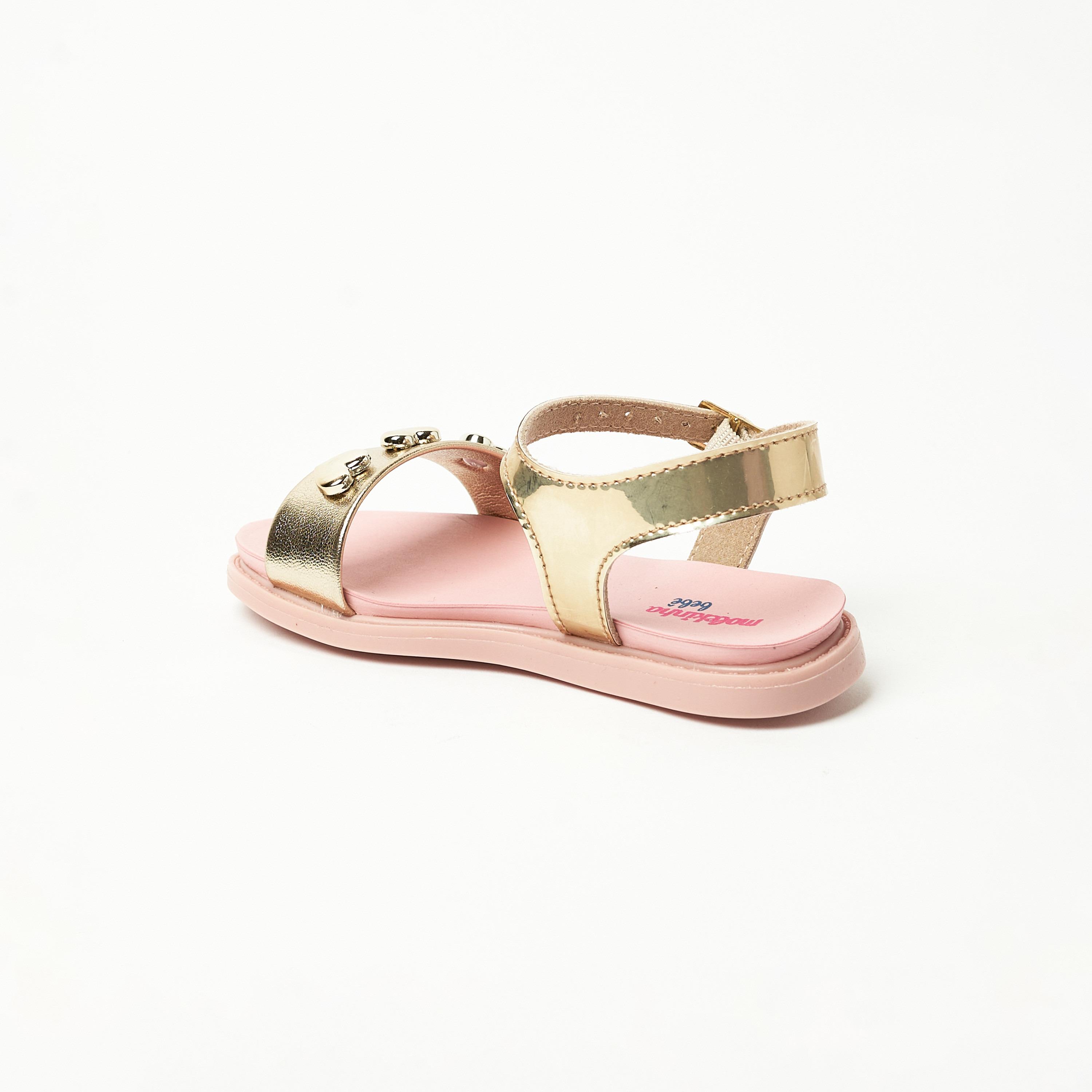 موليكينها- صندل بناتي بلمعة معدنية وأربطة | 2714-208-14862-66-girls-shoes-sandals-image-4