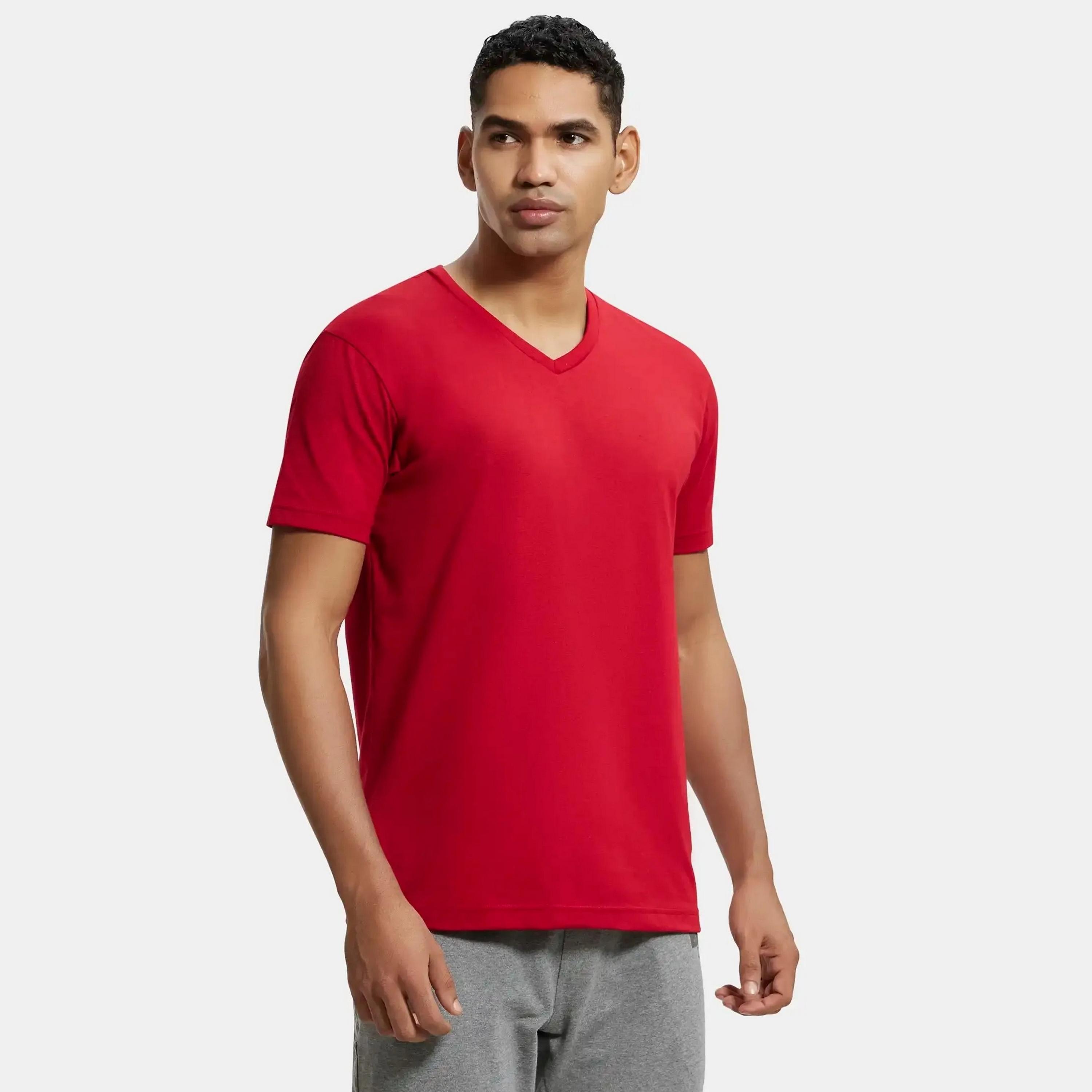 Jockey Plain V-Neck Short Sleeves Men's T-Shirt-men-clothing-tshirtsandpolos-tshirts-image-19