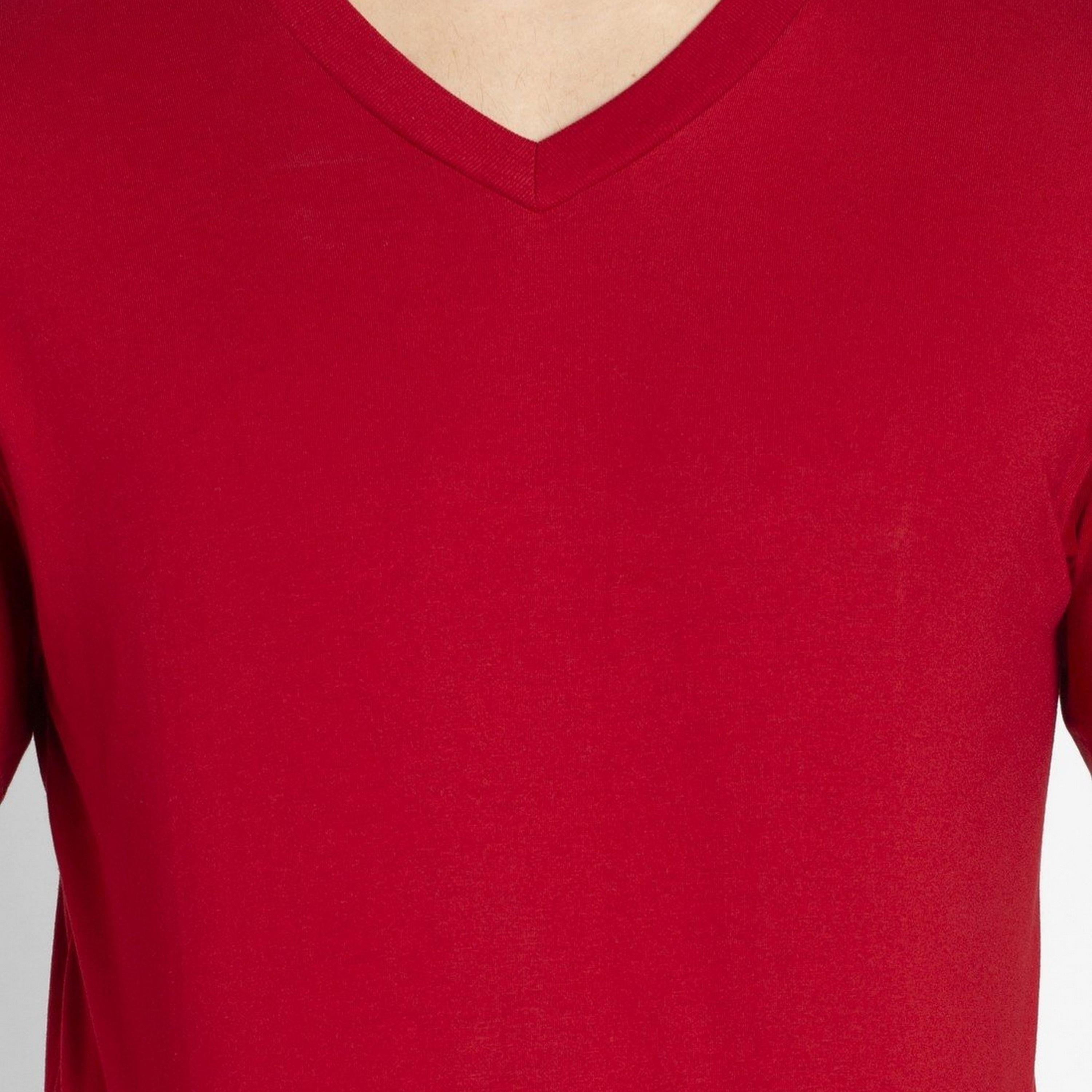 تي شيرت رجالي سادة برقبة على شكل حرف V وأكمام قصيرة من جوكي-men-clothing-tshirtsandpolos-tshirts-image-3