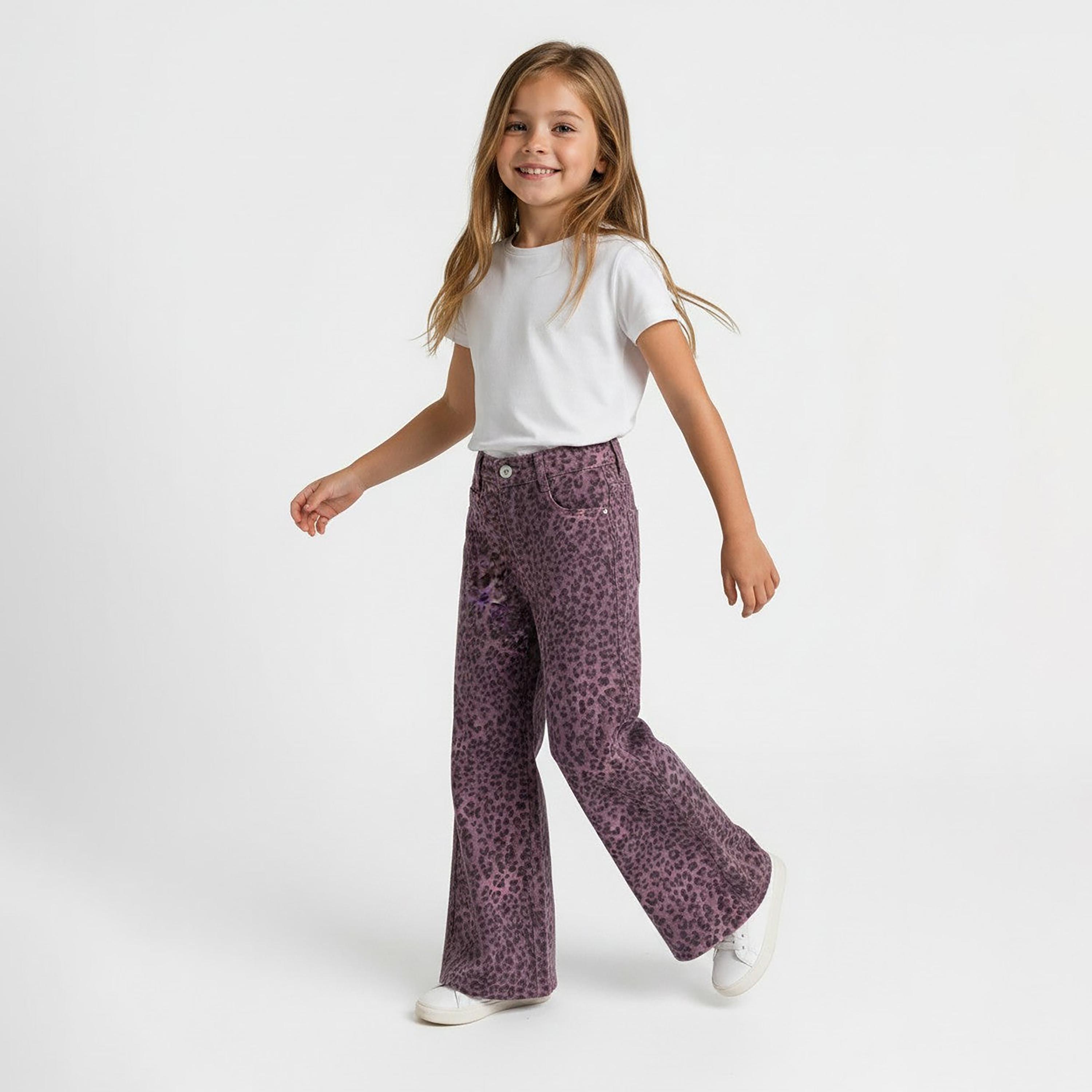 بنطال قطن بجلعة واسعة وطبعة نقشة الحيوانات من أو في إس-girls-clothing-bottoms-trousers-image-2