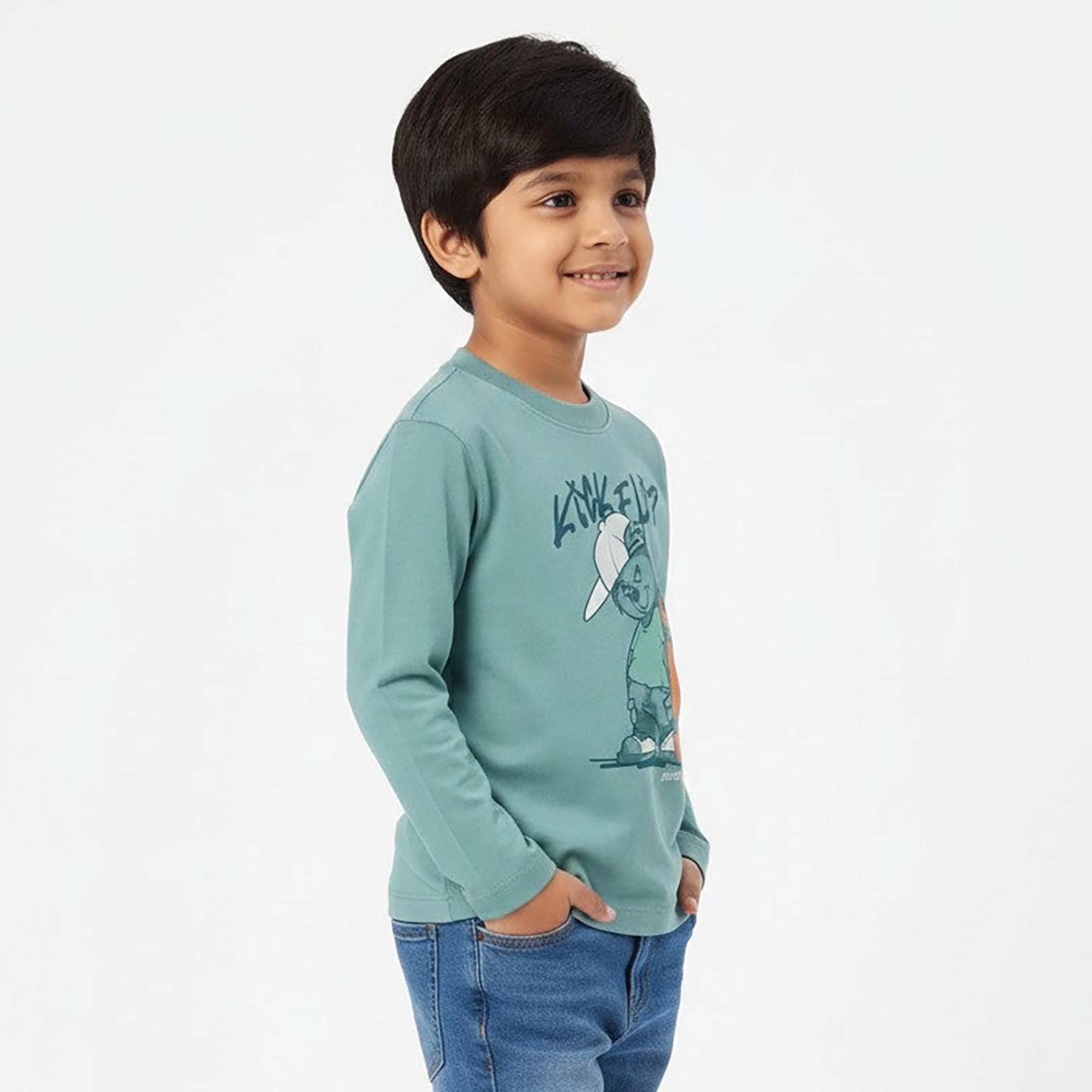 تيشيرت قطن أوفرايزد بأكمام طويلة وطبعة من أو في إس-boys-clothing-tshirtsandpolos-image-3