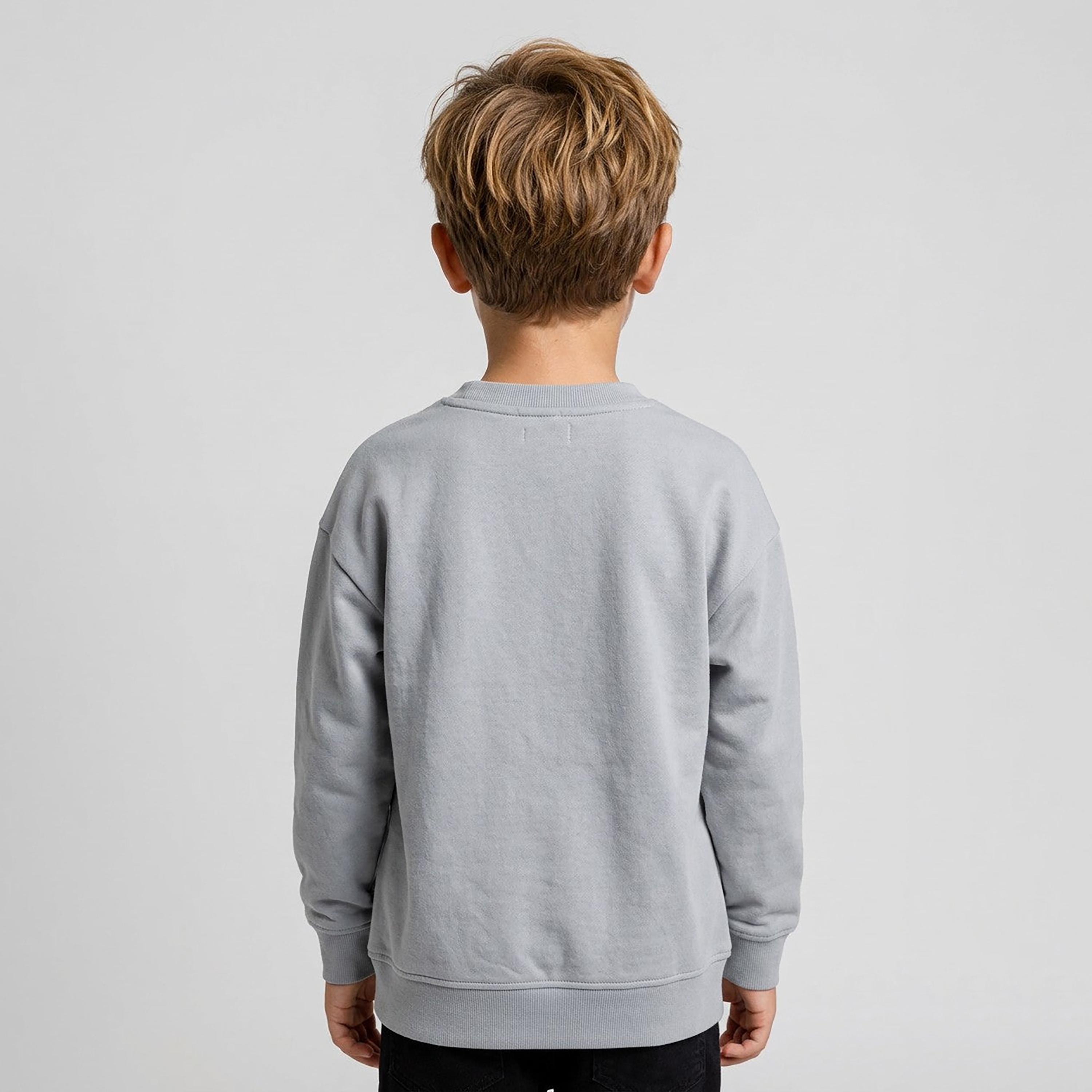 سويت شيرت قطن أوفرايزد بأكمام طويلة وطبعة وجيوب كانغرو من أو في إس-boys-clothing-sweatshirts-image-3