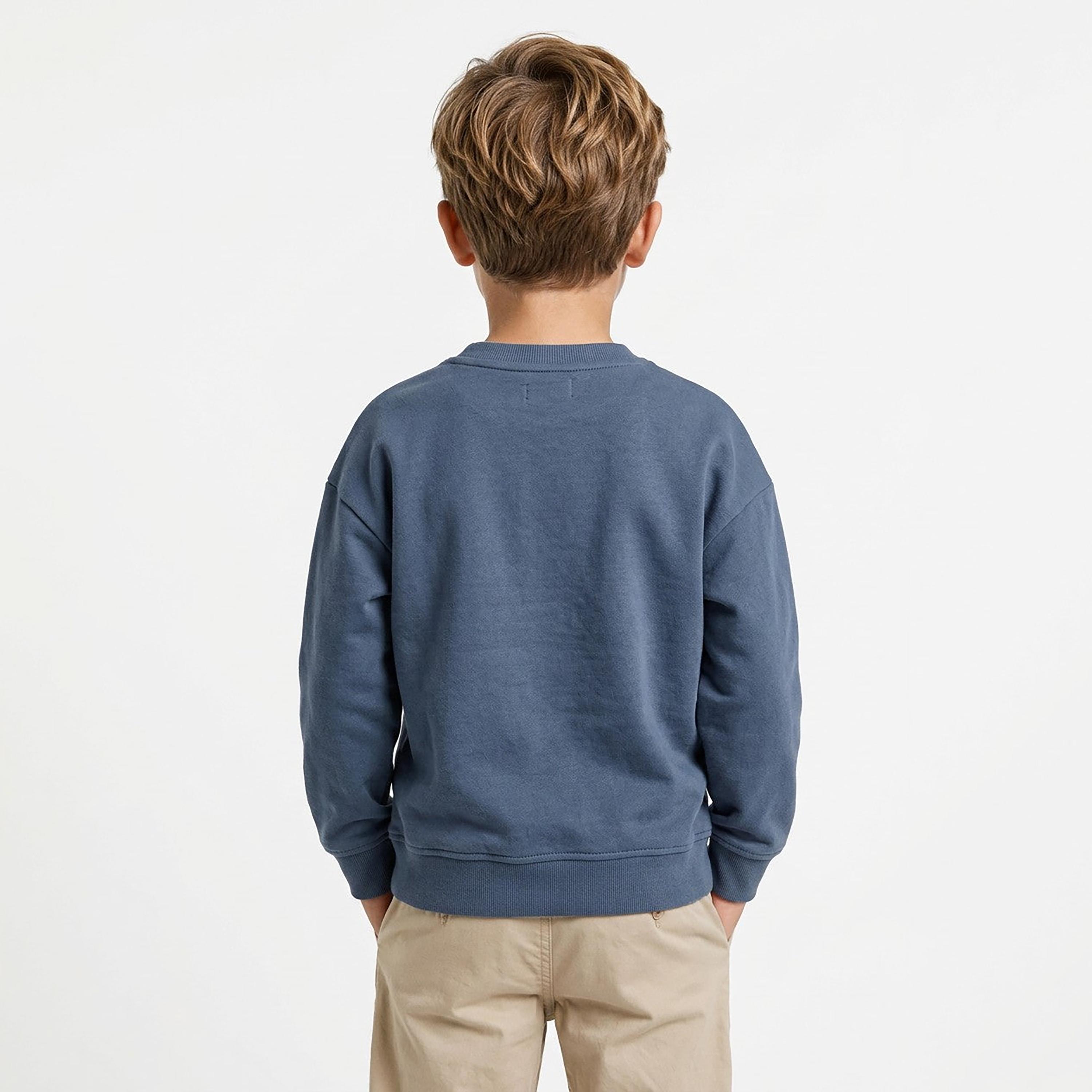 سويت شيرت قطن أوفرايزد بأكمام طويلة وطبعة وجيوب كانغرو من أو في إس-boys-clothing-sweatshirts-image-3