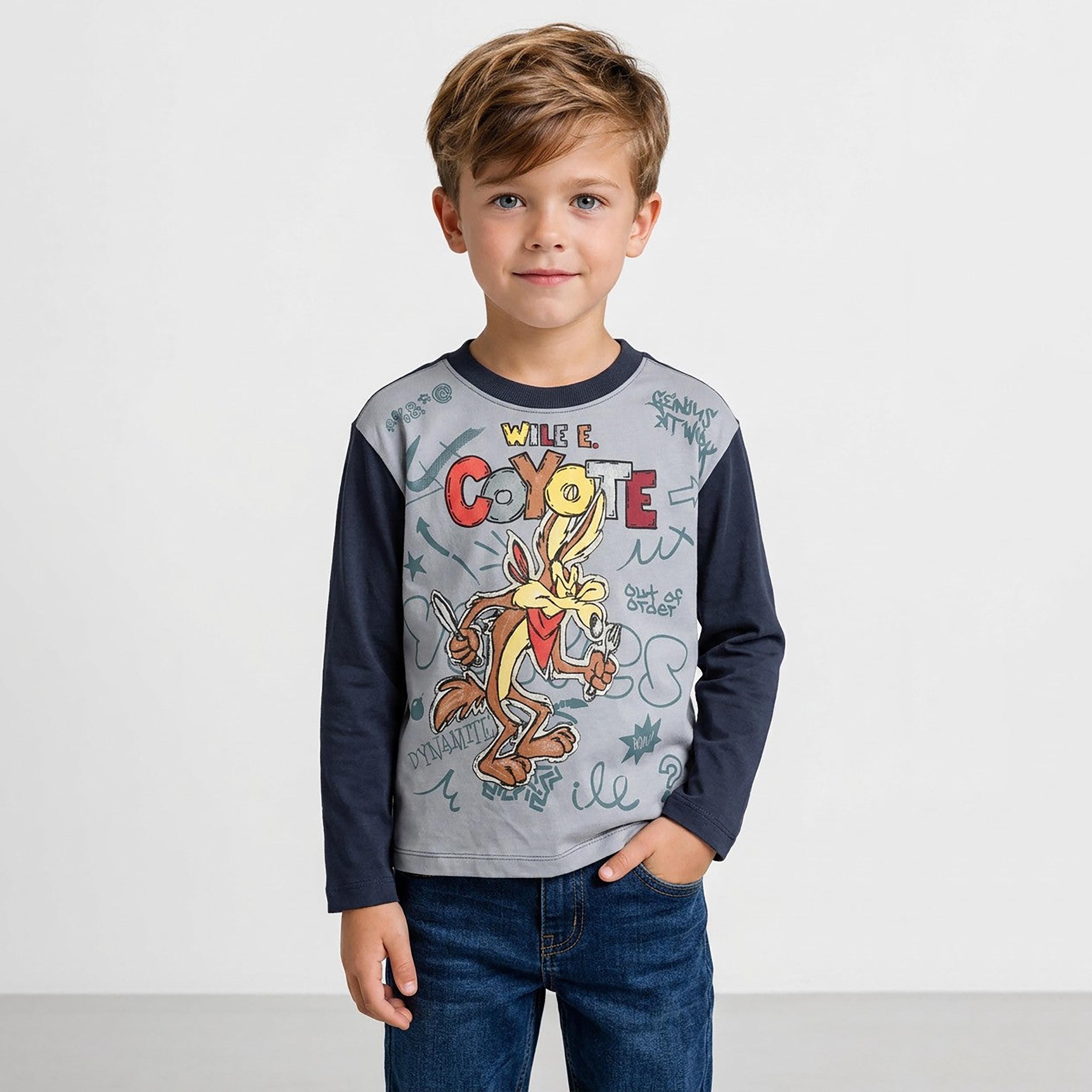 تيشيرت قطن أوفرايزد بأكمام طويلة وطبعة من أو في إس-boys-clothing-tshirtsandpolos-image-1