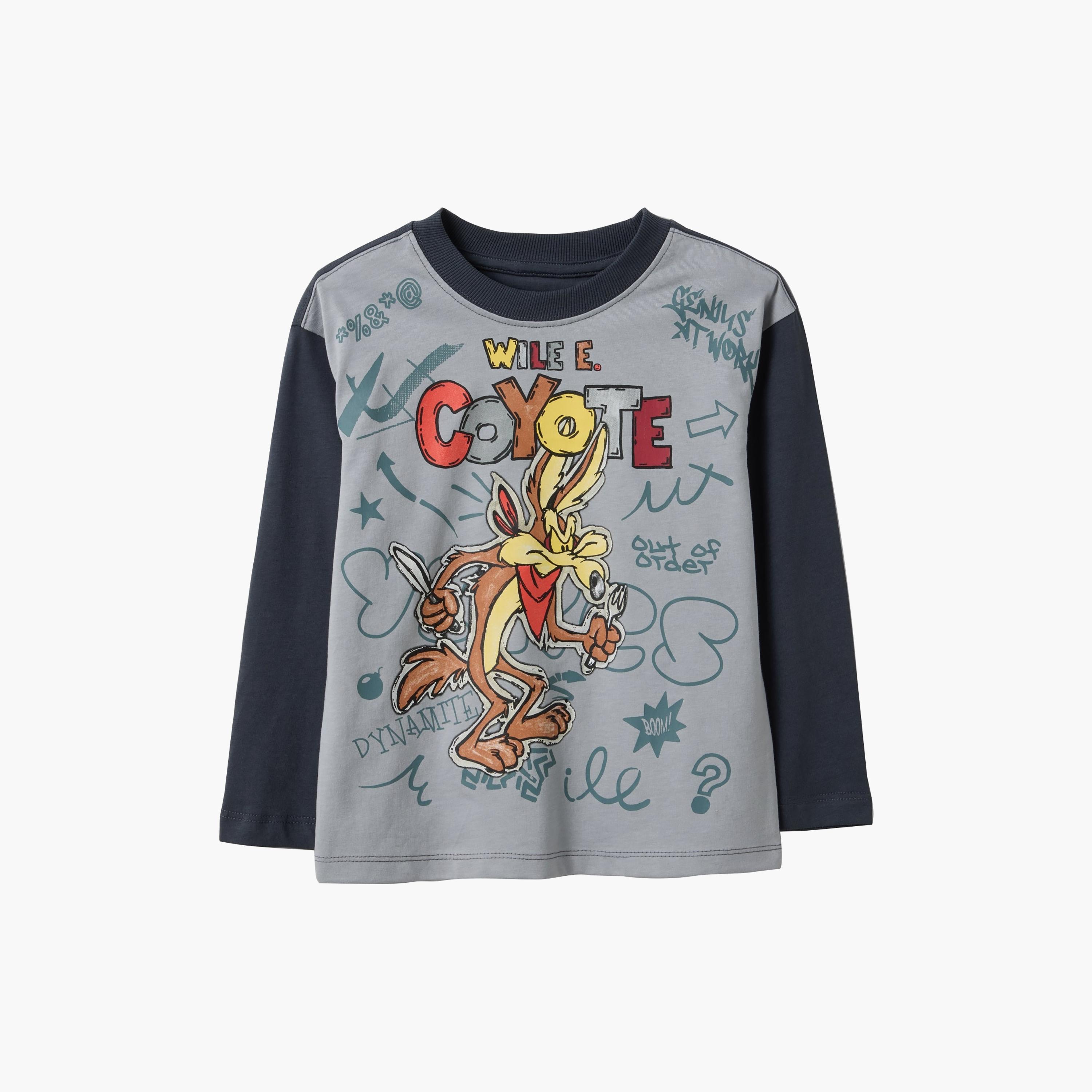 تيشيرت قطن أوفرايزد بأكمام طويلة وطبعة من أو في إس-boys-clothing-tshirtsandpolos-image-4
