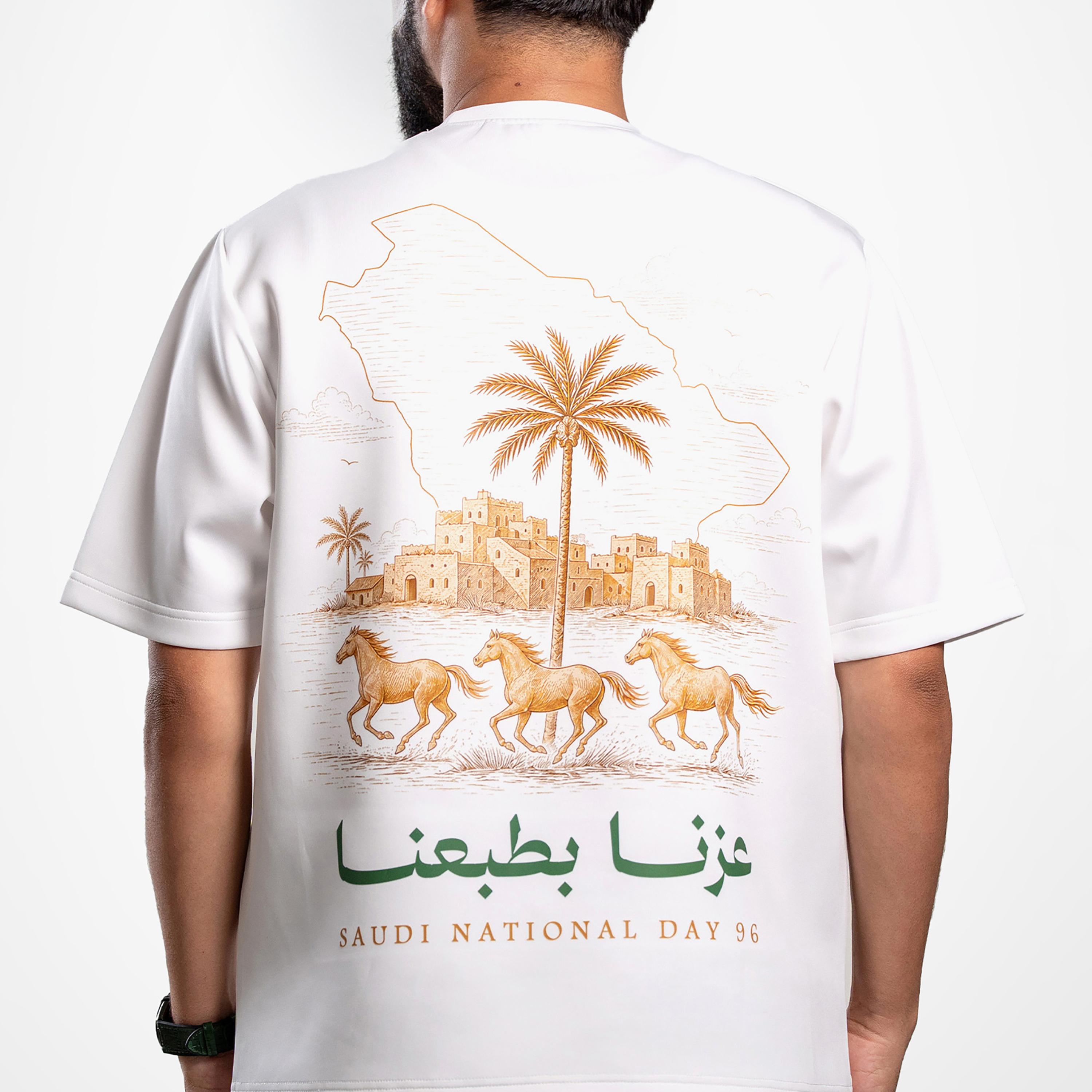تي شيرت رجالي من sanefn بطبعة خيول تراثية وبياقة دائرية وأكمام قصيرة لليوم الوطني السعودي-men-clothing-tshirtsandpolos-tshirts-image-4