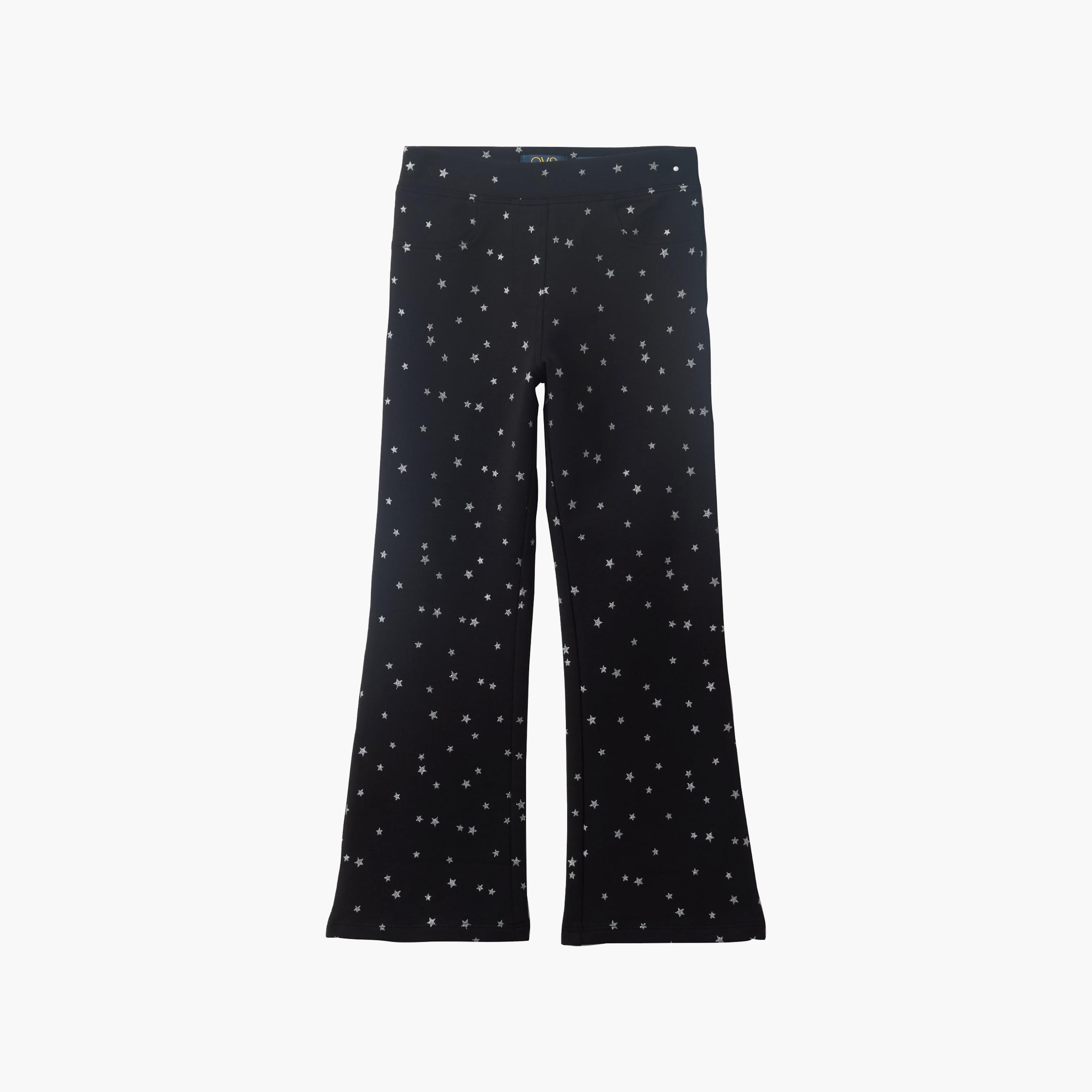 بنطال قطن بتصميم شارلستون (واسع من الأسفل) وطبعة نجوم من أو في إس-girls-clothing-bottoms-trousers-image-1