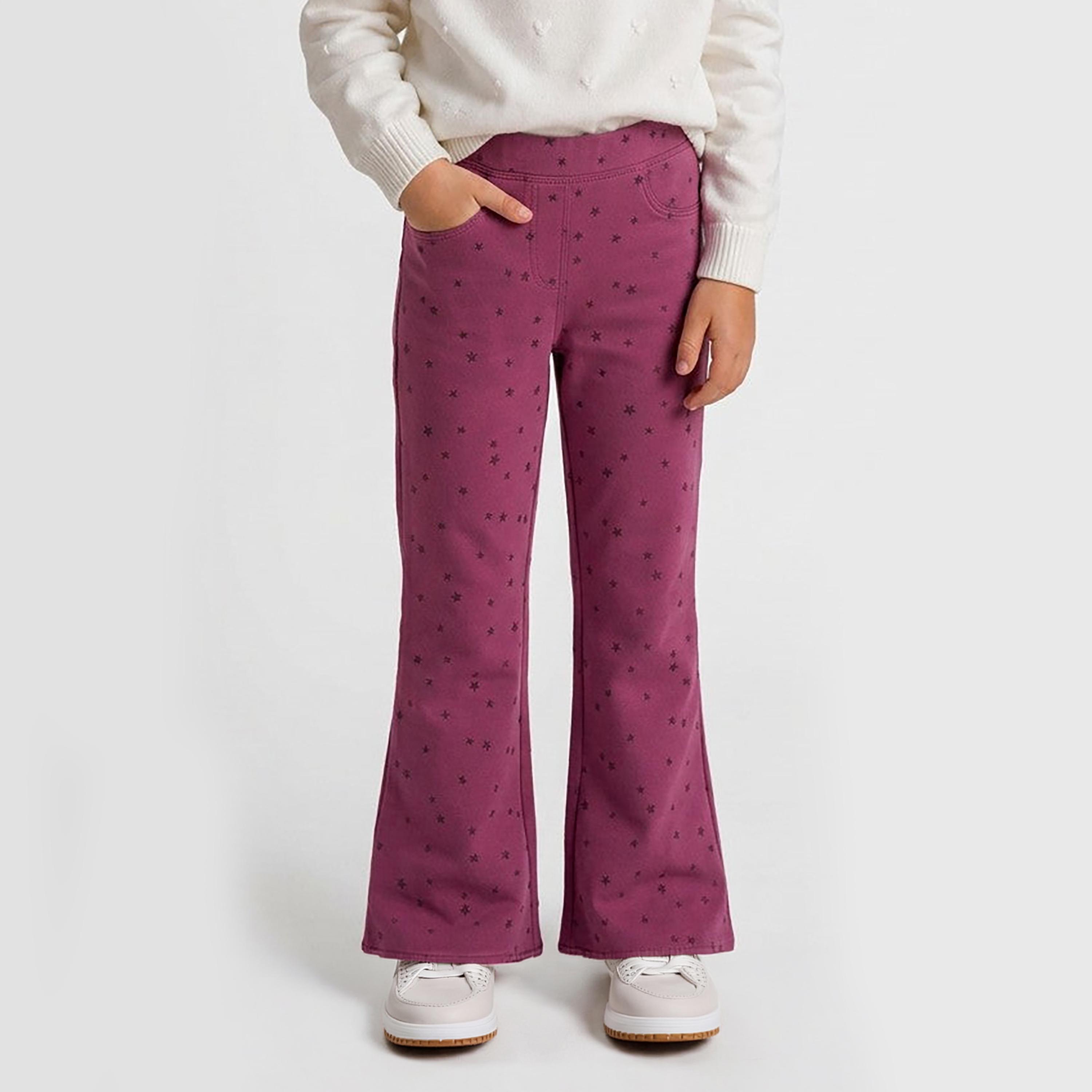 بنطال قطن بتصميم شارلستون (واسع من الأسفل) وطبعة نجوم من أو في إس-girls-clothing-bottoms-trousers-image-1