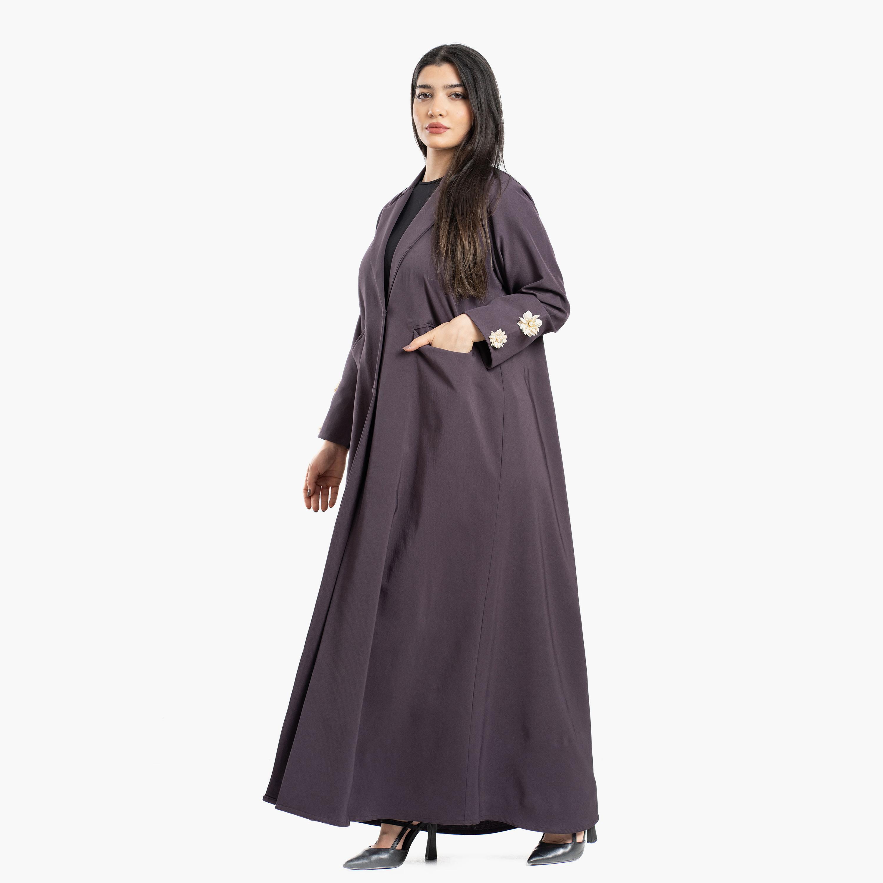 Zahiyh Lapel Collar Blazer Style Women's Abaya-women-arabicclothing-abayas-image-2