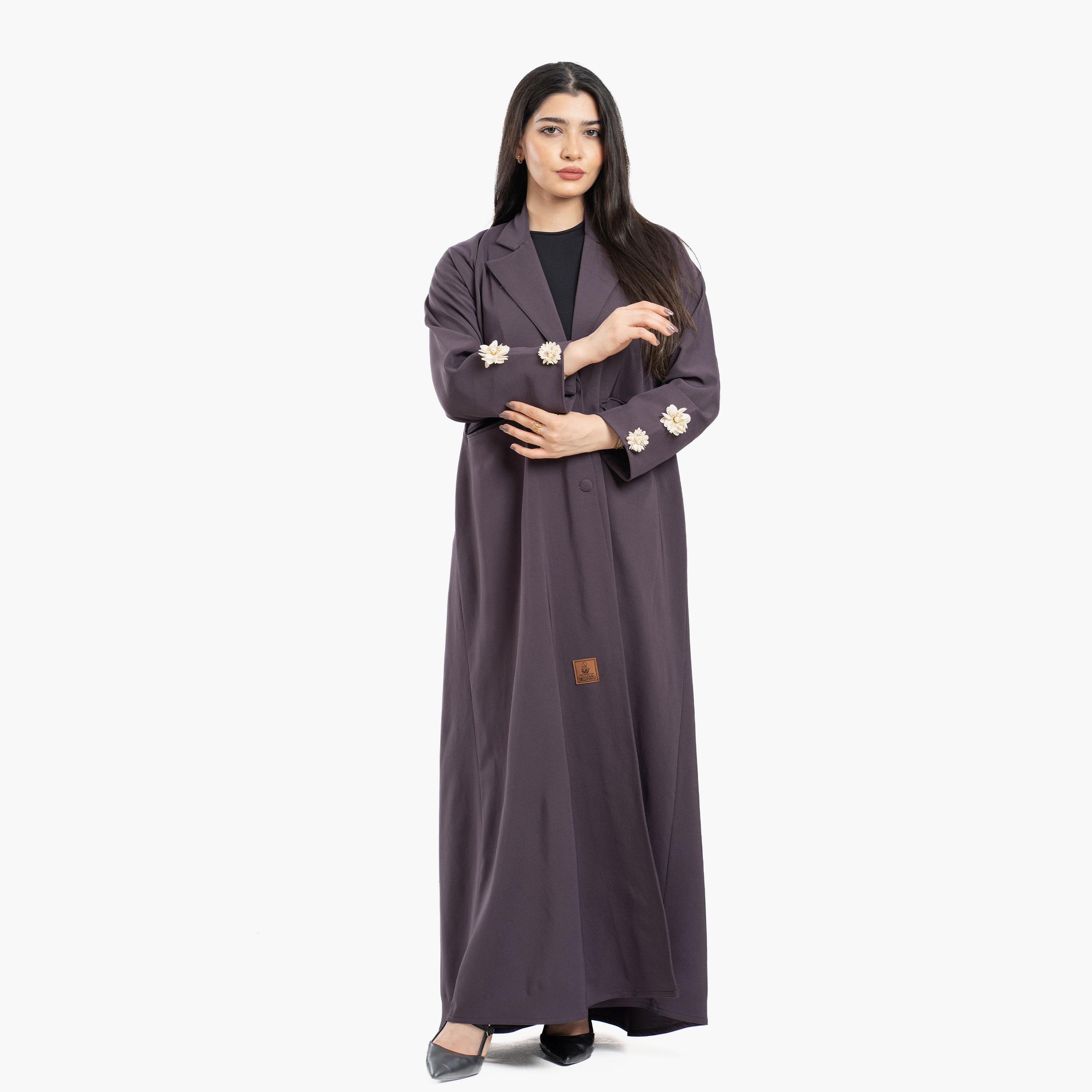 Zahiyh Lapel Collar Blazer Style Women's Abaya-women-arabicclothing-abayas-image-3