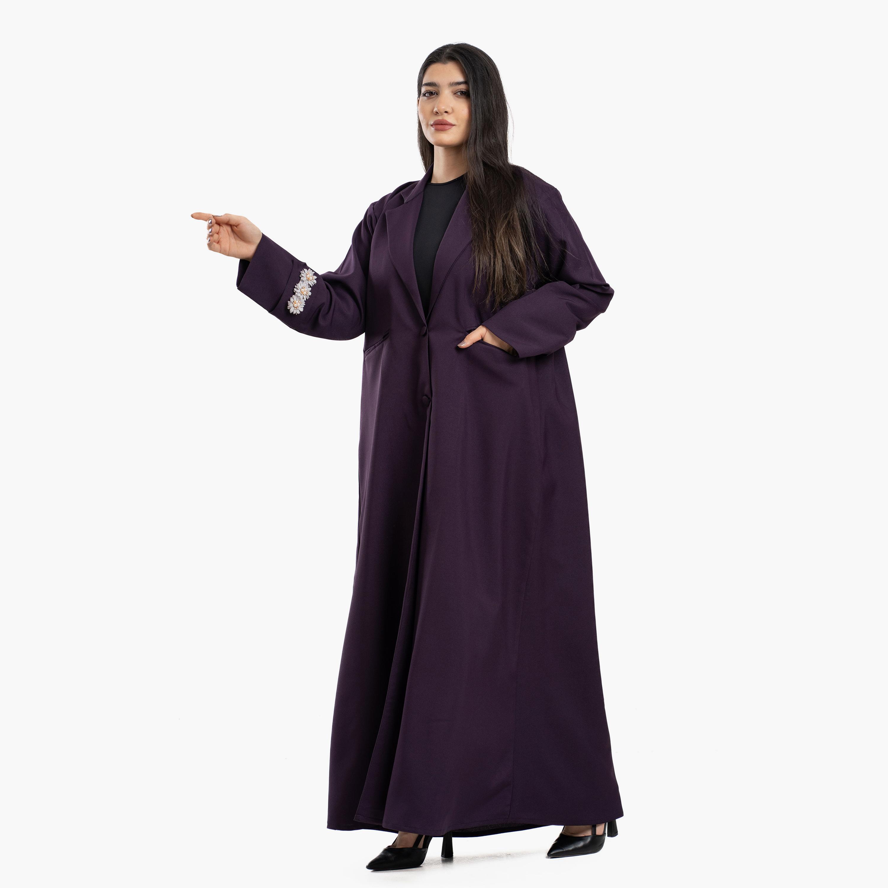 Zahiyh Lapel Collar Blazer Style Women's Abaya-women-arabicclothing-abayas-image-1